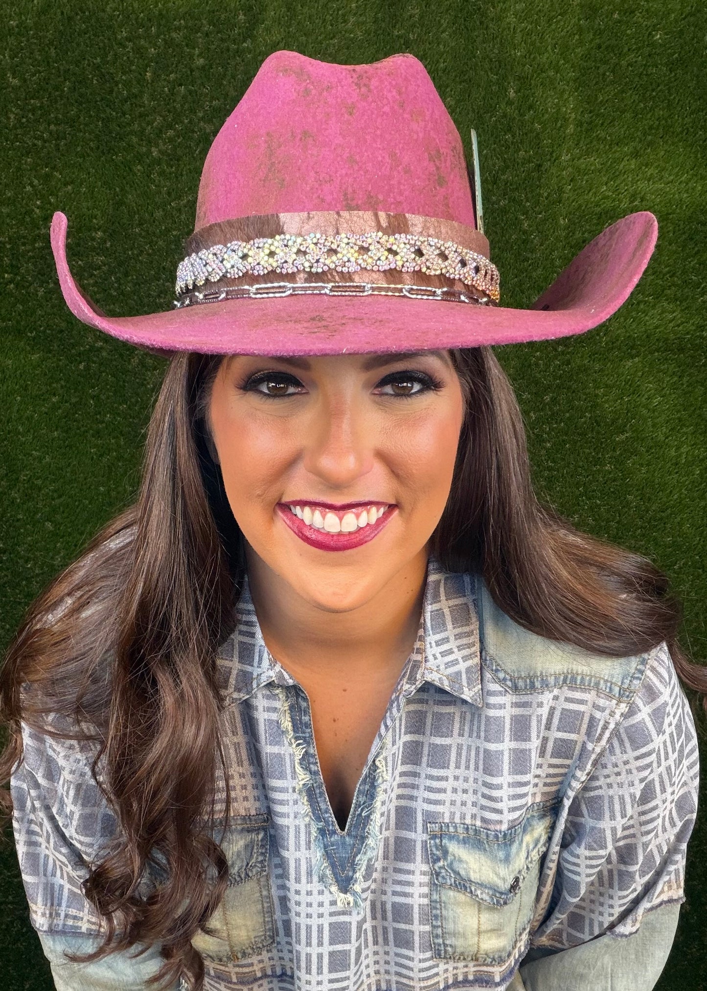Plum Rose Cowboy Hat - Size Medium