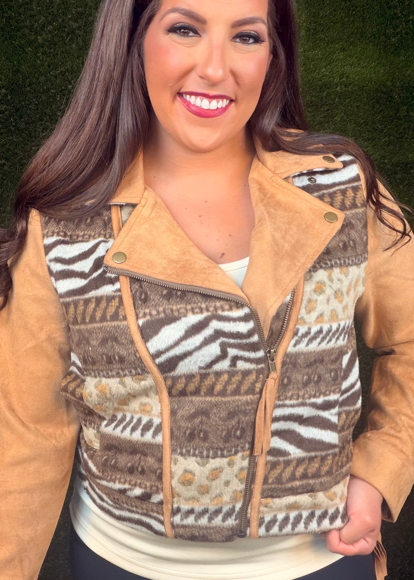 Serengeti Suede Moto Jacket - Brown