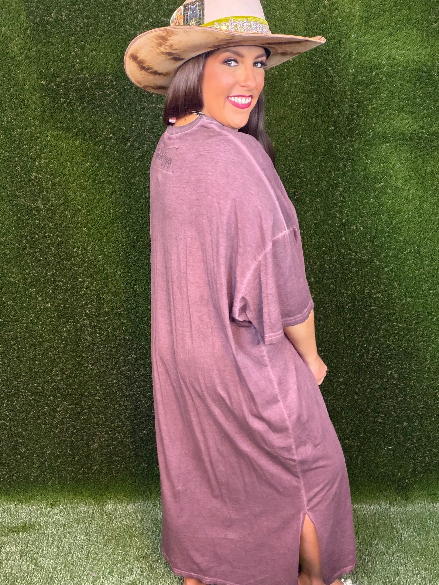 Cute Comfort Dress - Plum Purple