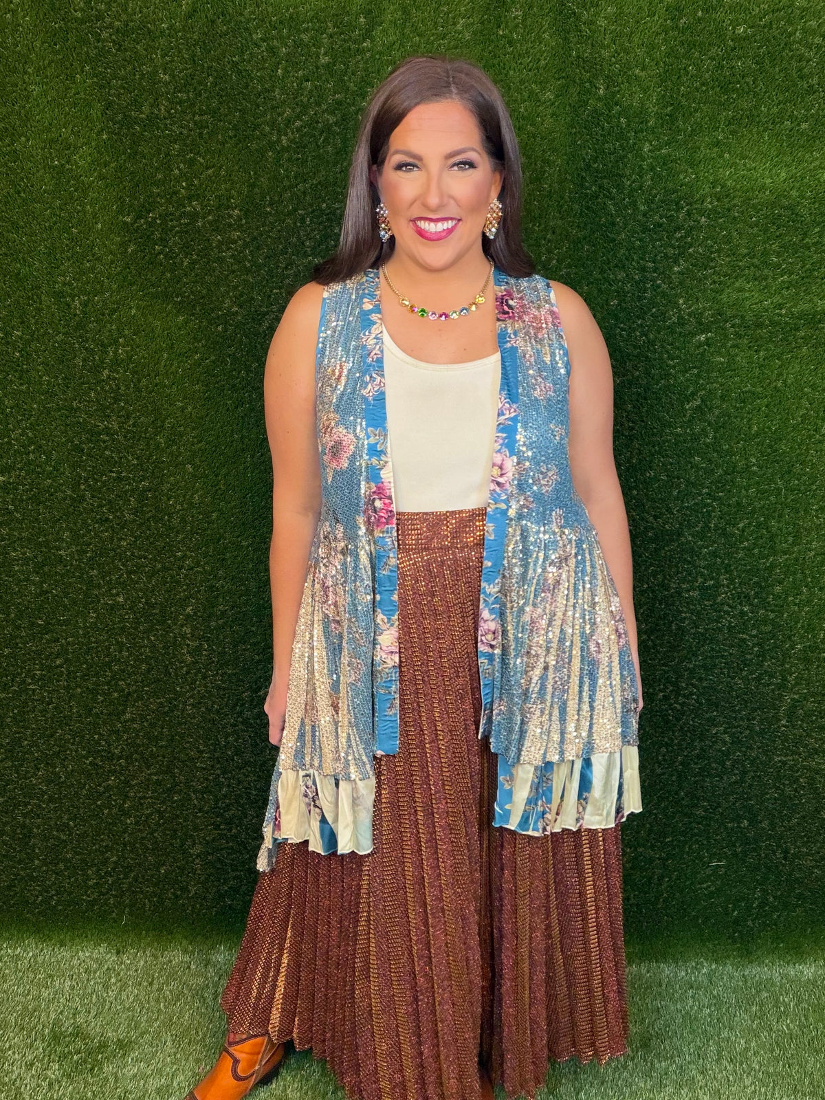 Dripping In Gold Duster - Teal