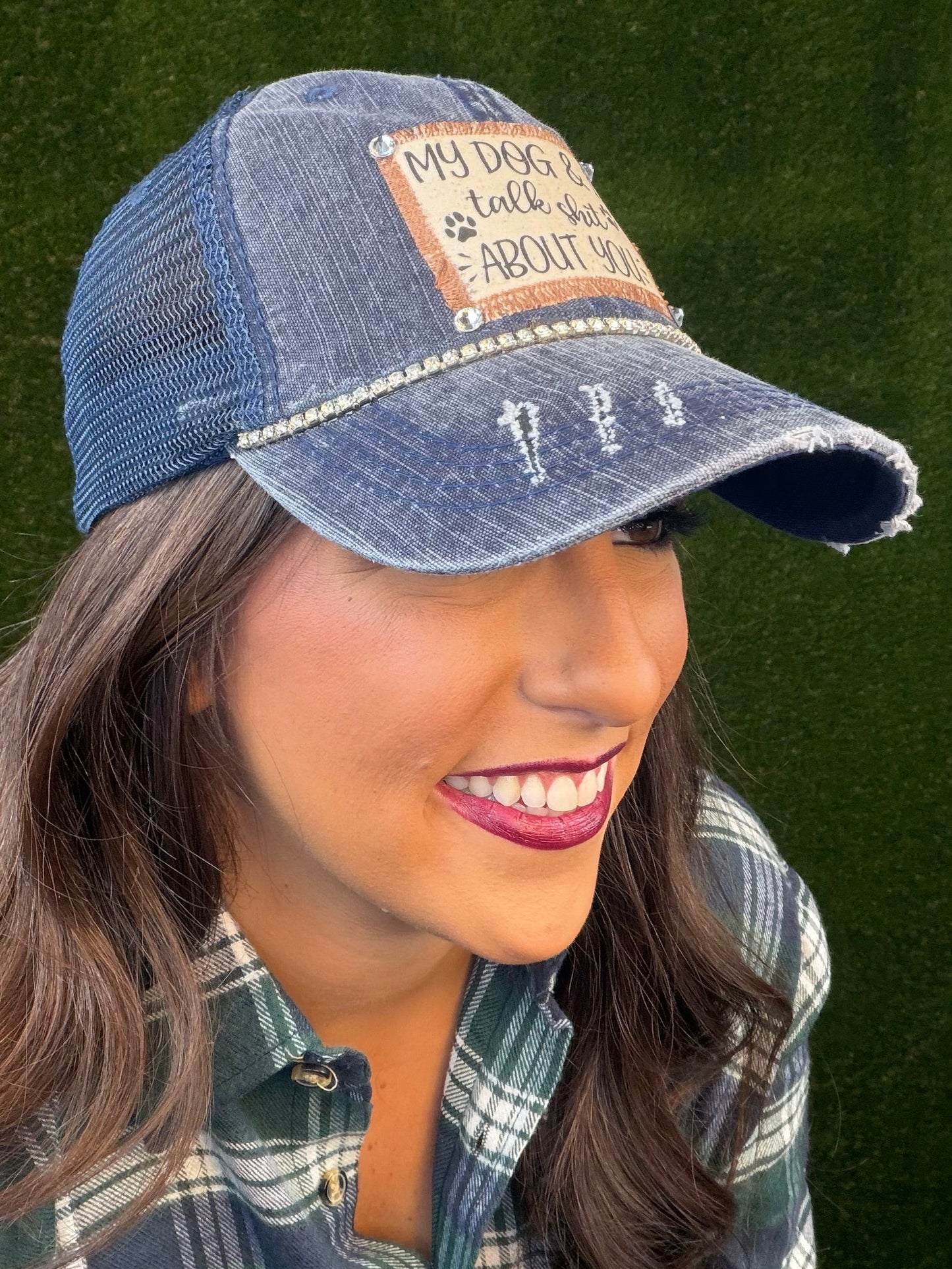 My Dog and I Talk Baseball Cap - Denim