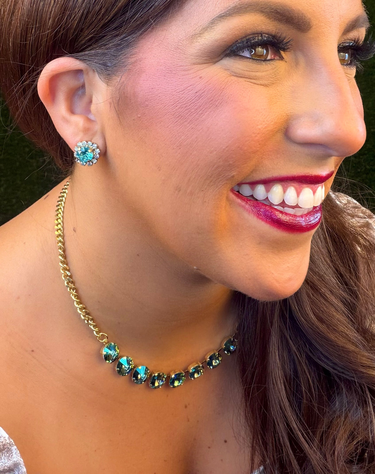 Mini Sofia Necklace - Aqua Verde