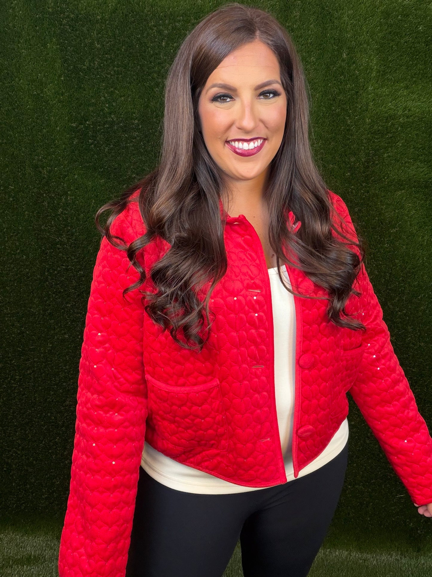 It Must Be Love Quilted Jacket - Red