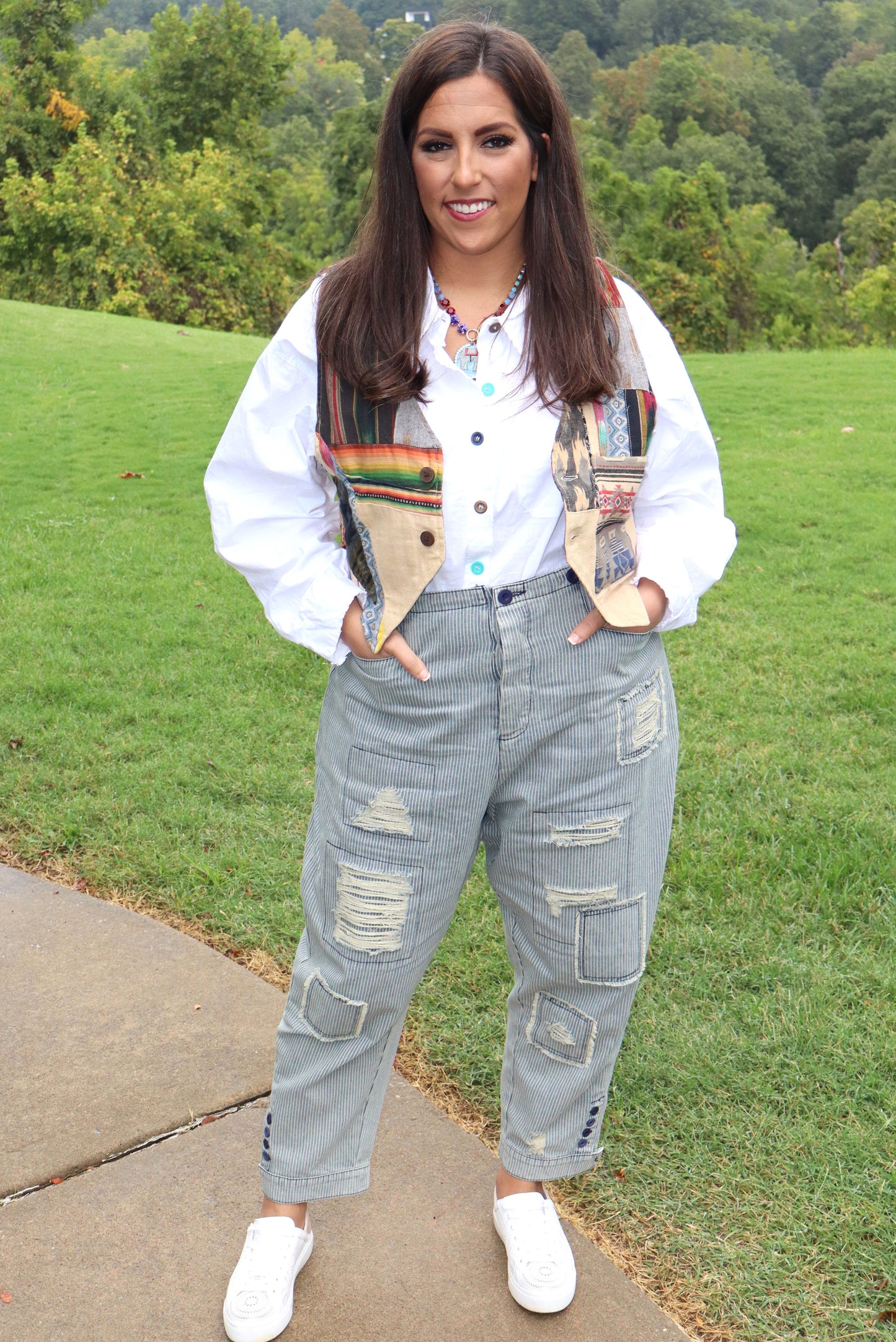 Balinese Walks Vest - Stripe