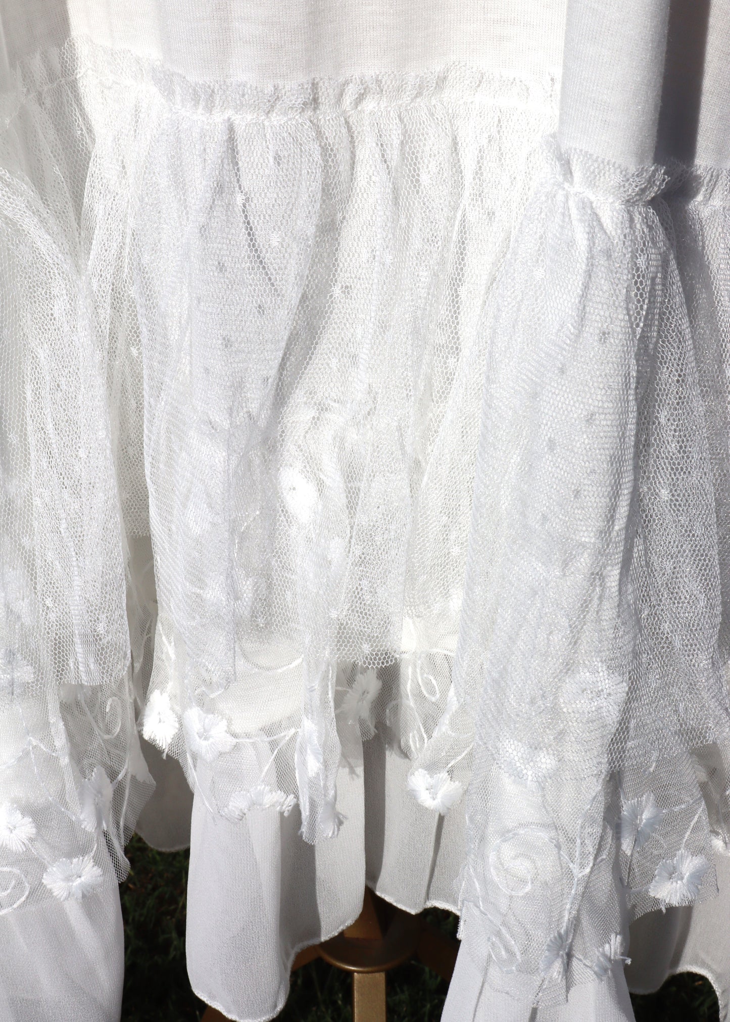 Basic Ruffle Slip Dress - White