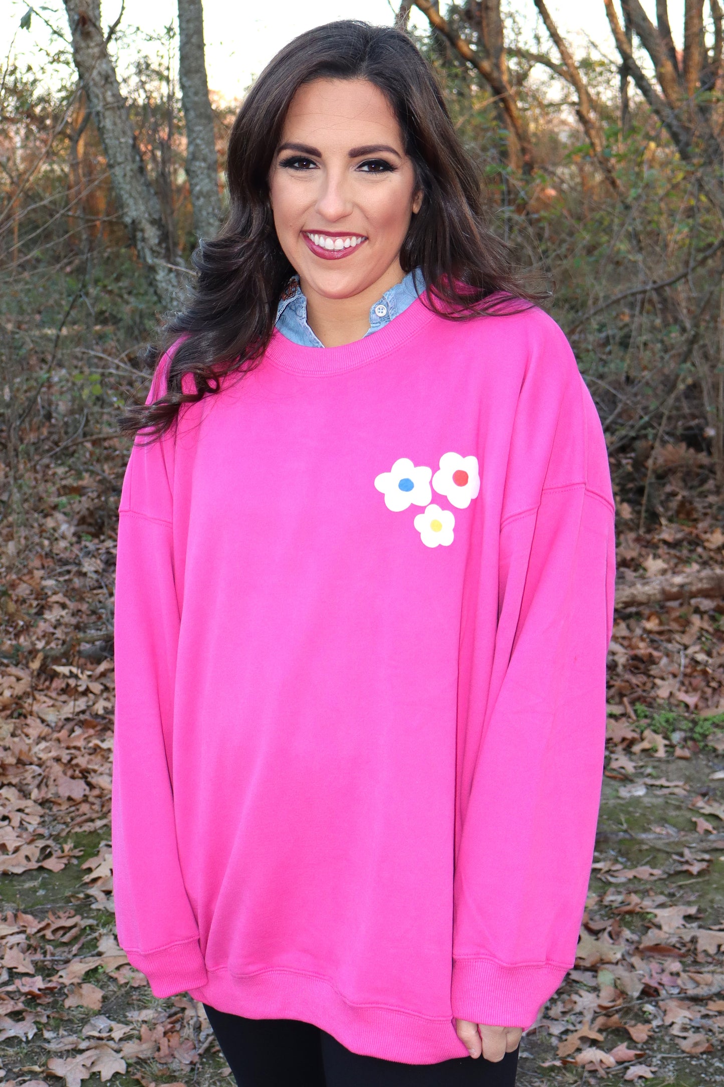 French Terry Graphic Be Love Pullover Sweatshirt - Pink