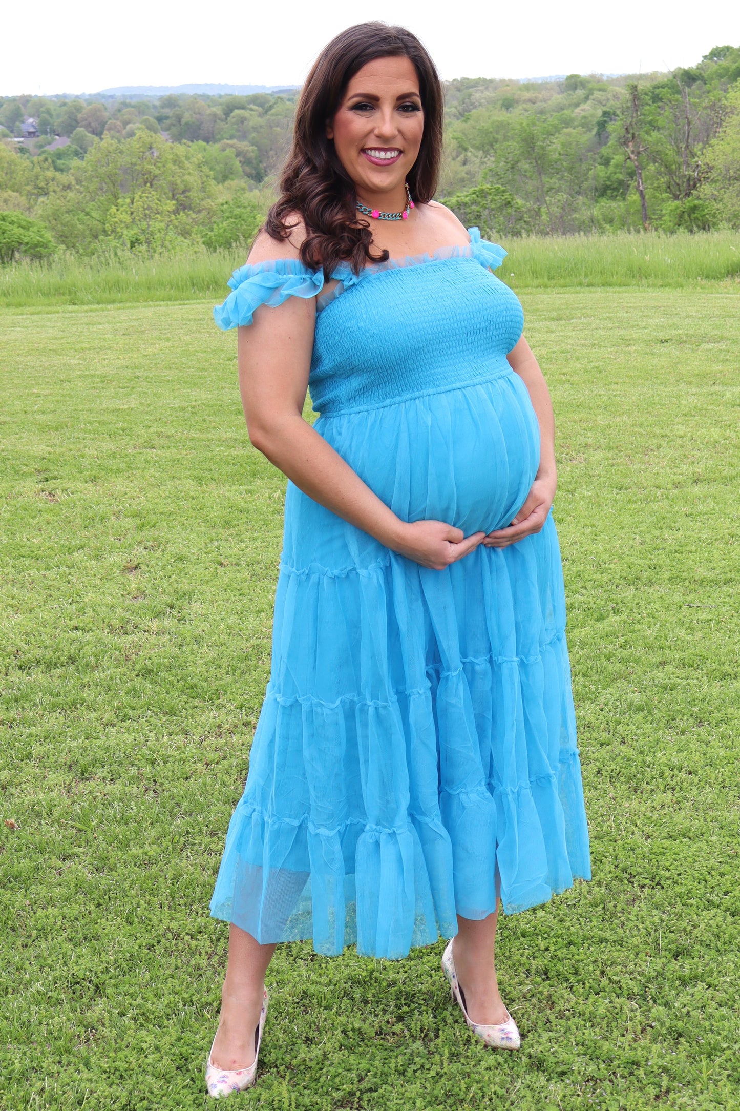 Belle Of The Ball Tulle Midi Dress - Hawaiian Blue