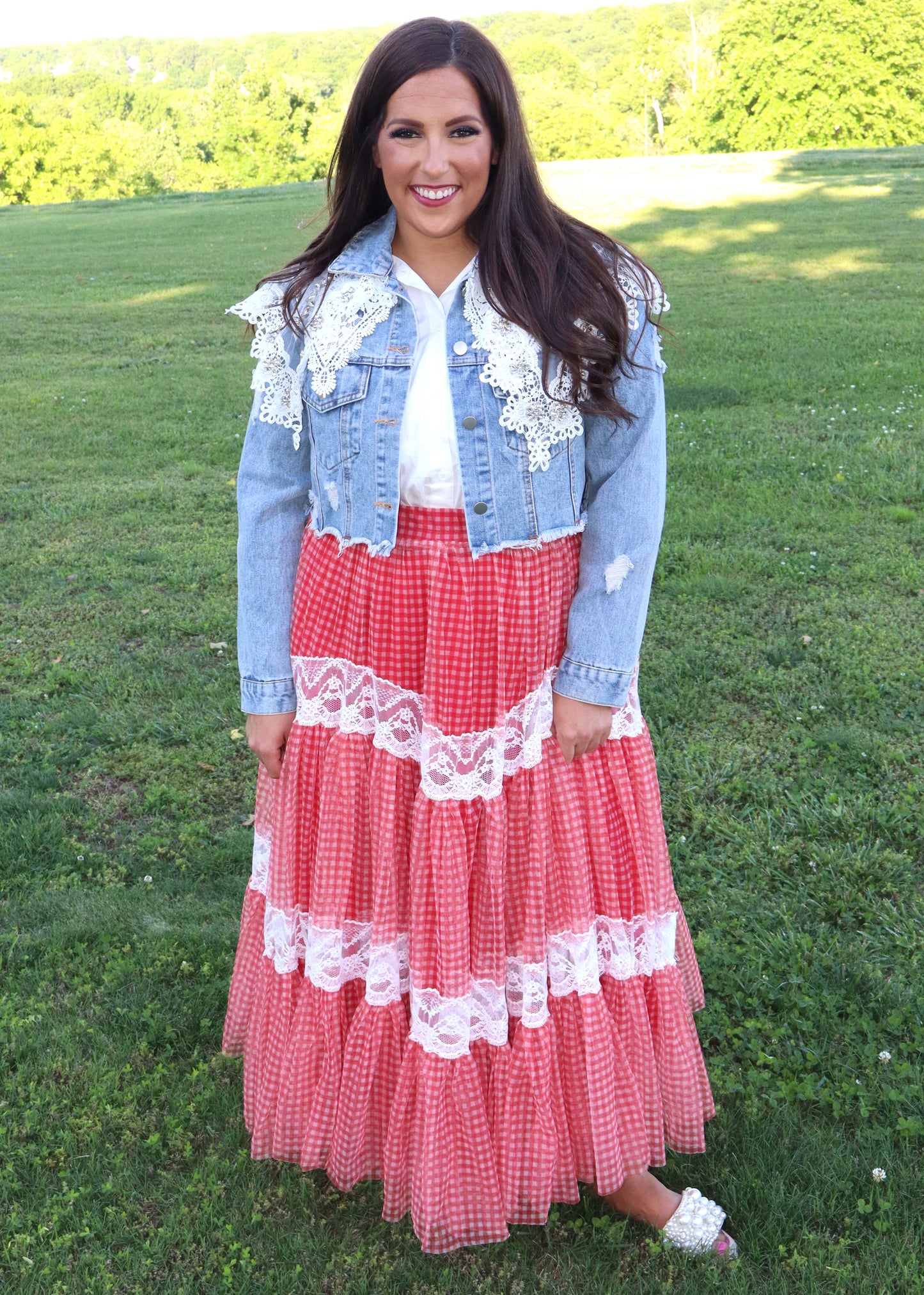 Betsey Gingham Skirt - Red
