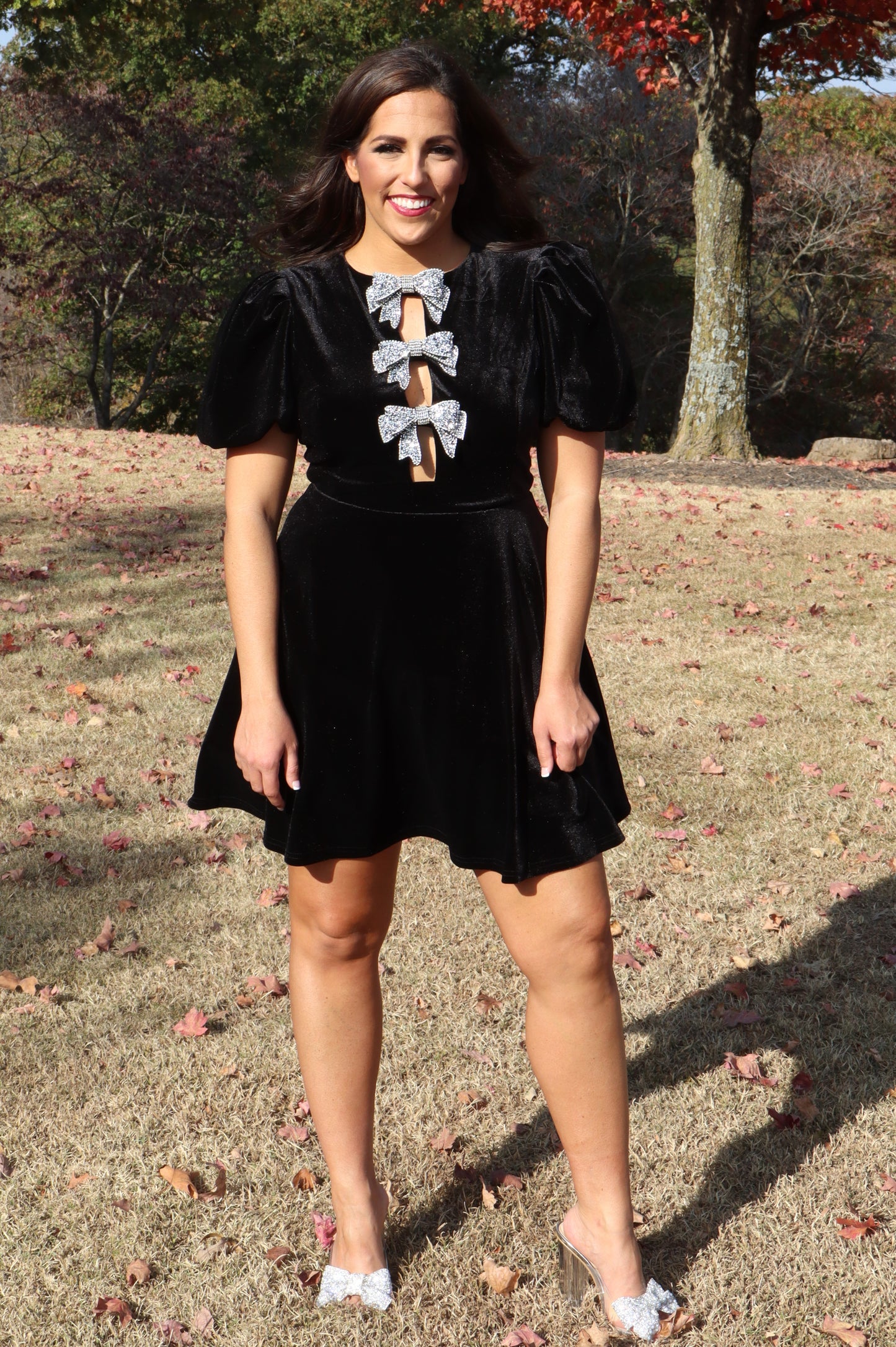 Bow Down To The Bow Velvet Dress