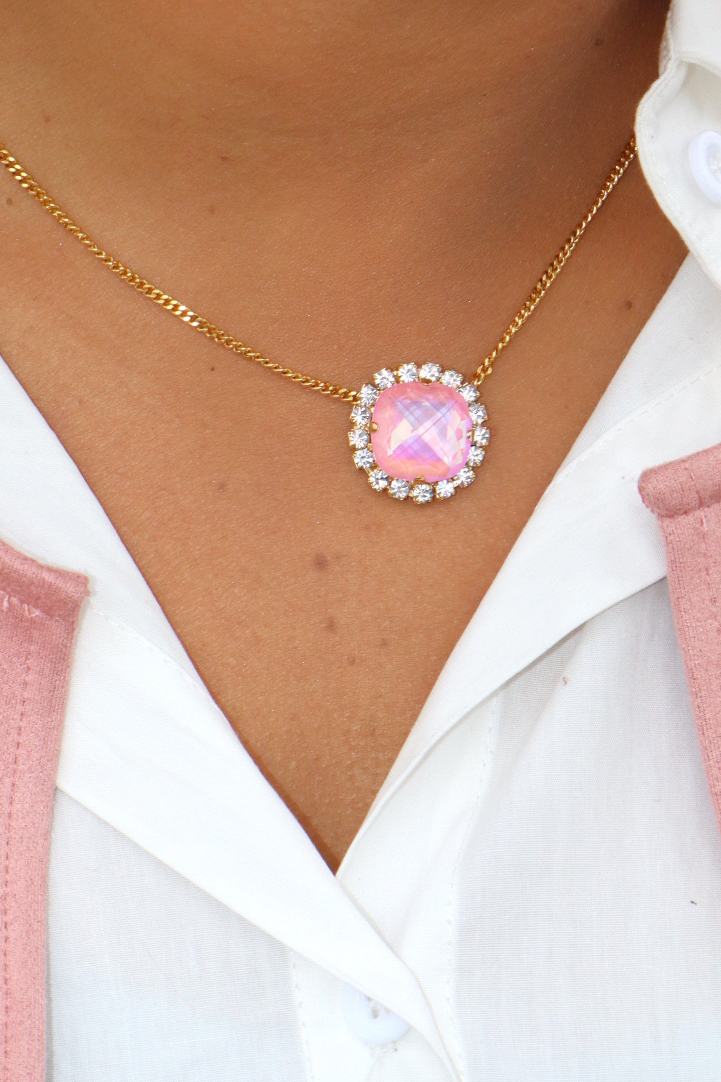 Cambrie Necklace - Light Pink