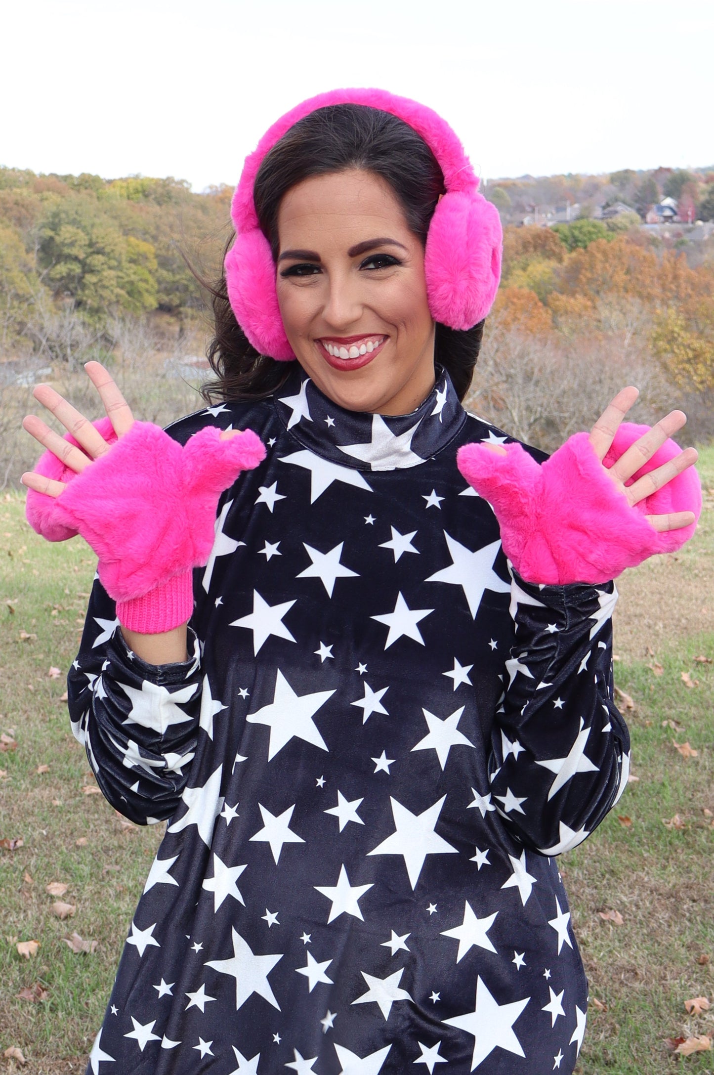 Candyland Mittens - Hot Pink