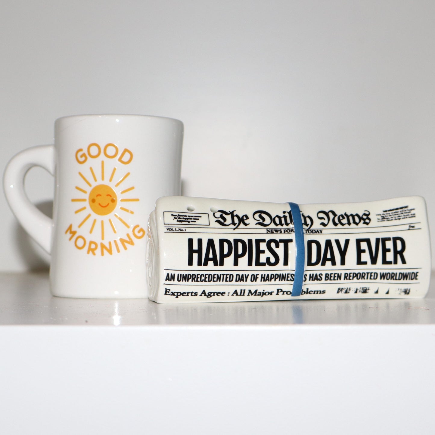 Coffee and Morning News Salt and Pepper Shakers