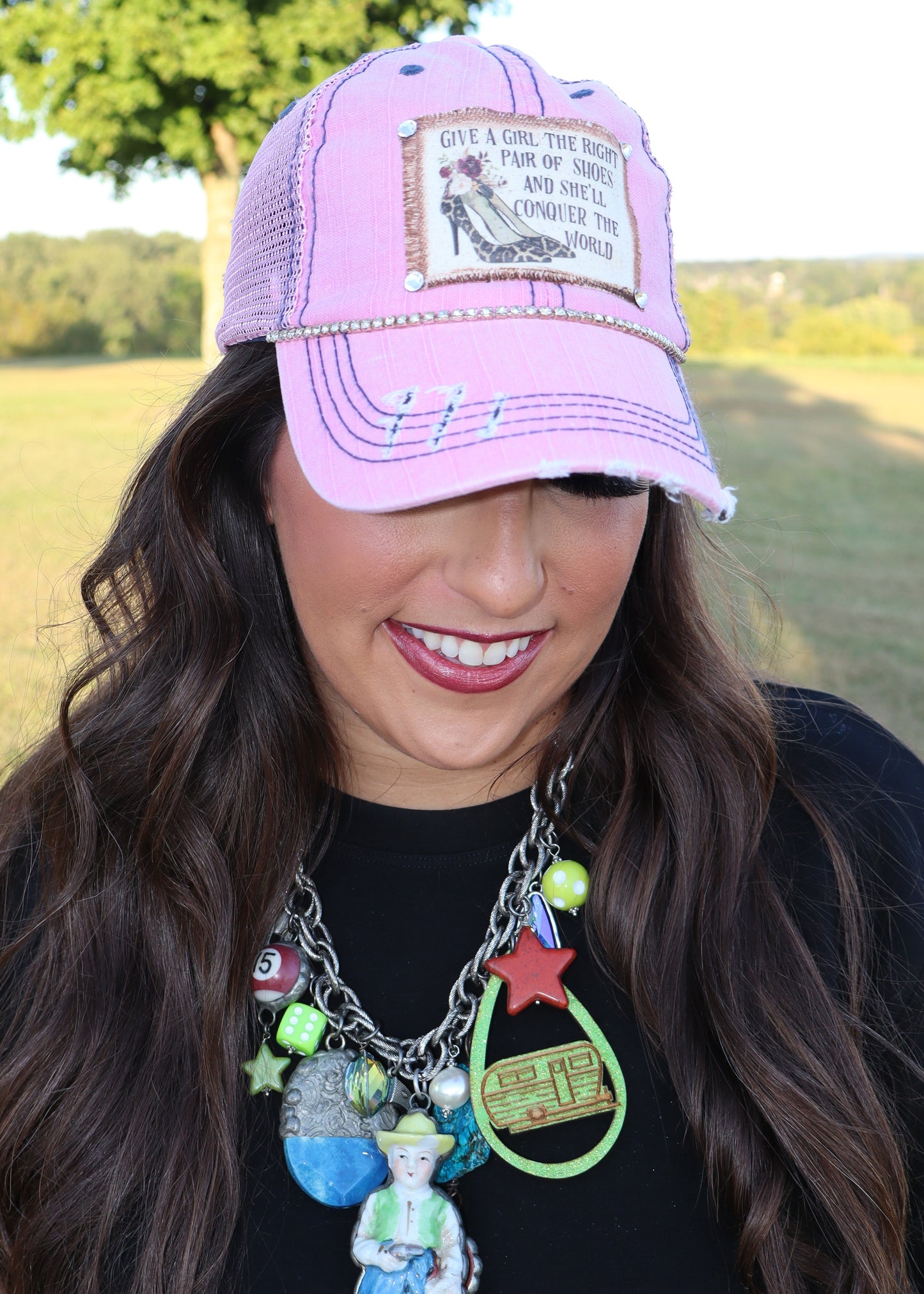 Conquer The World Baseball Cap - Pink