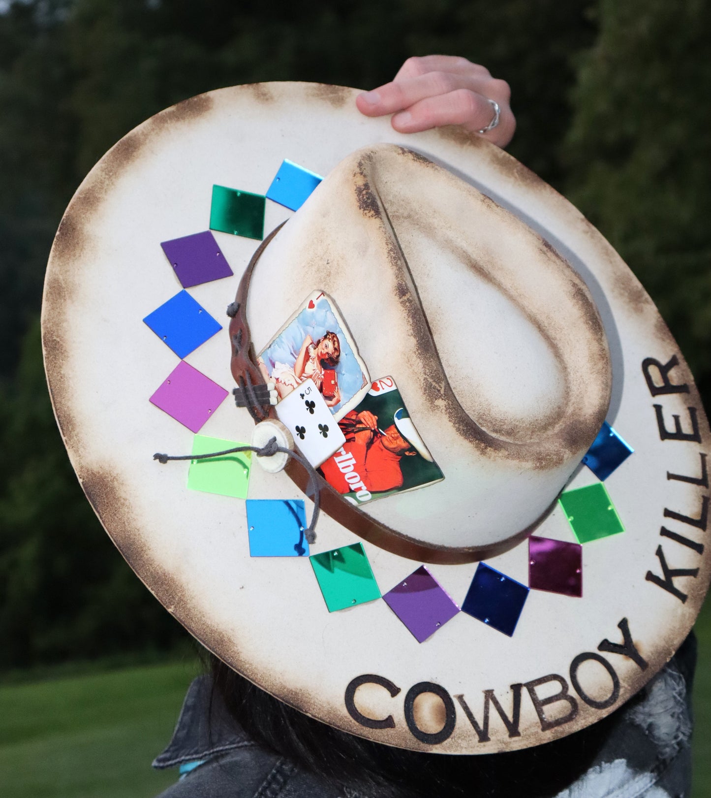 Cowboy Killer Flat-Brimmed Hat - Cream - Size Small