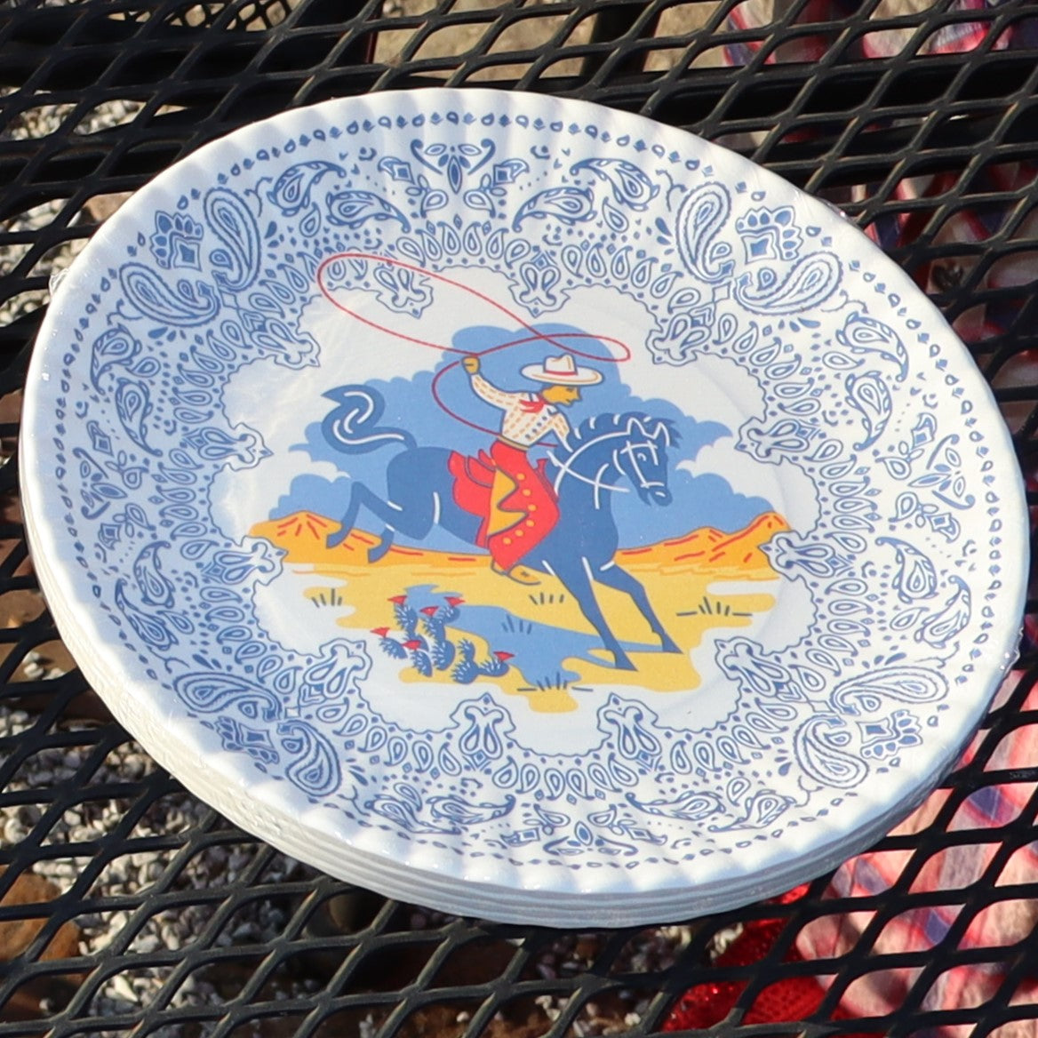 Cowboy and Cowgirl Plates - Set of 4