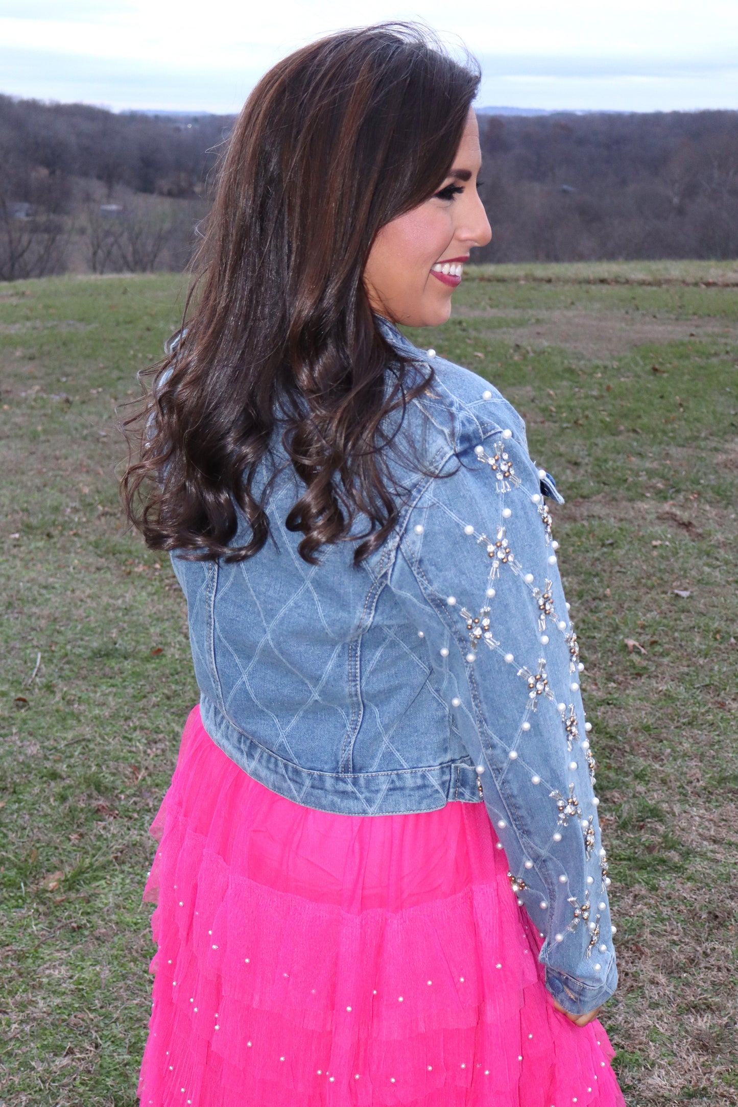 Criss-Cross Denim Jacket