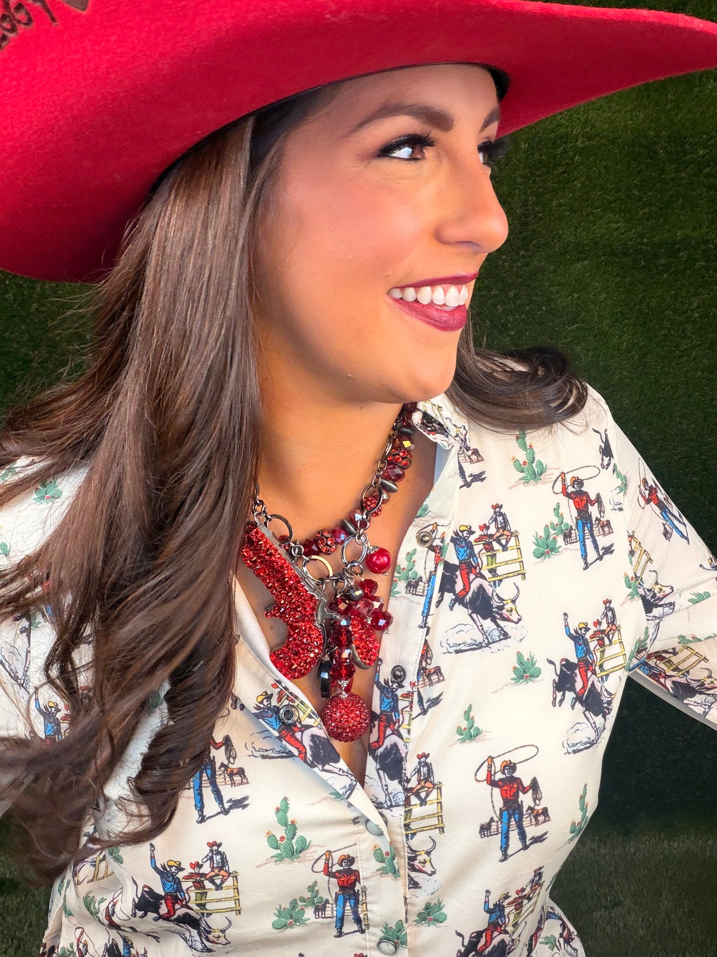 Gunsmoke Necklace - Bright Cardinal Red