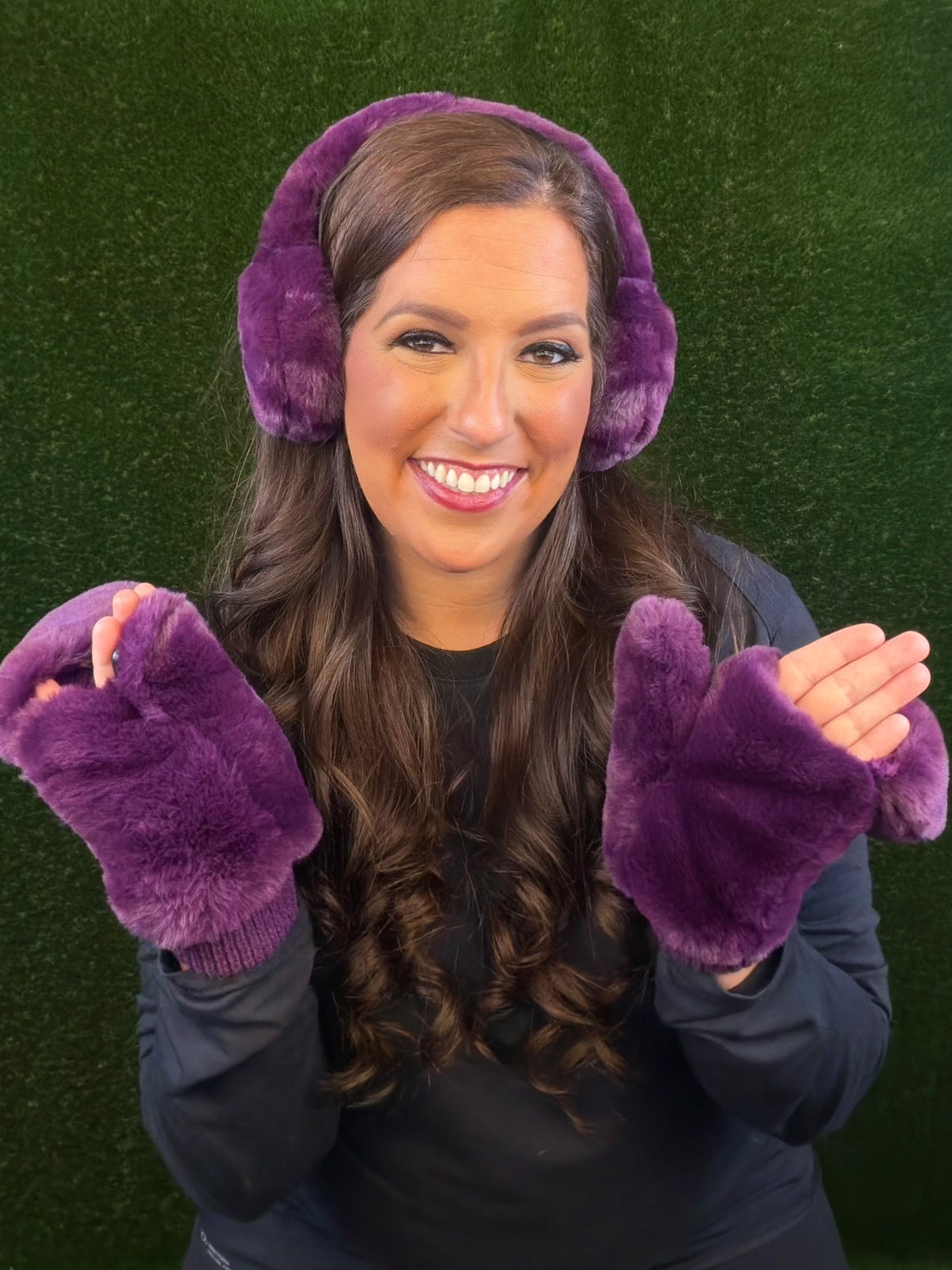 Candyland Earmuffs and Mittens - Purple