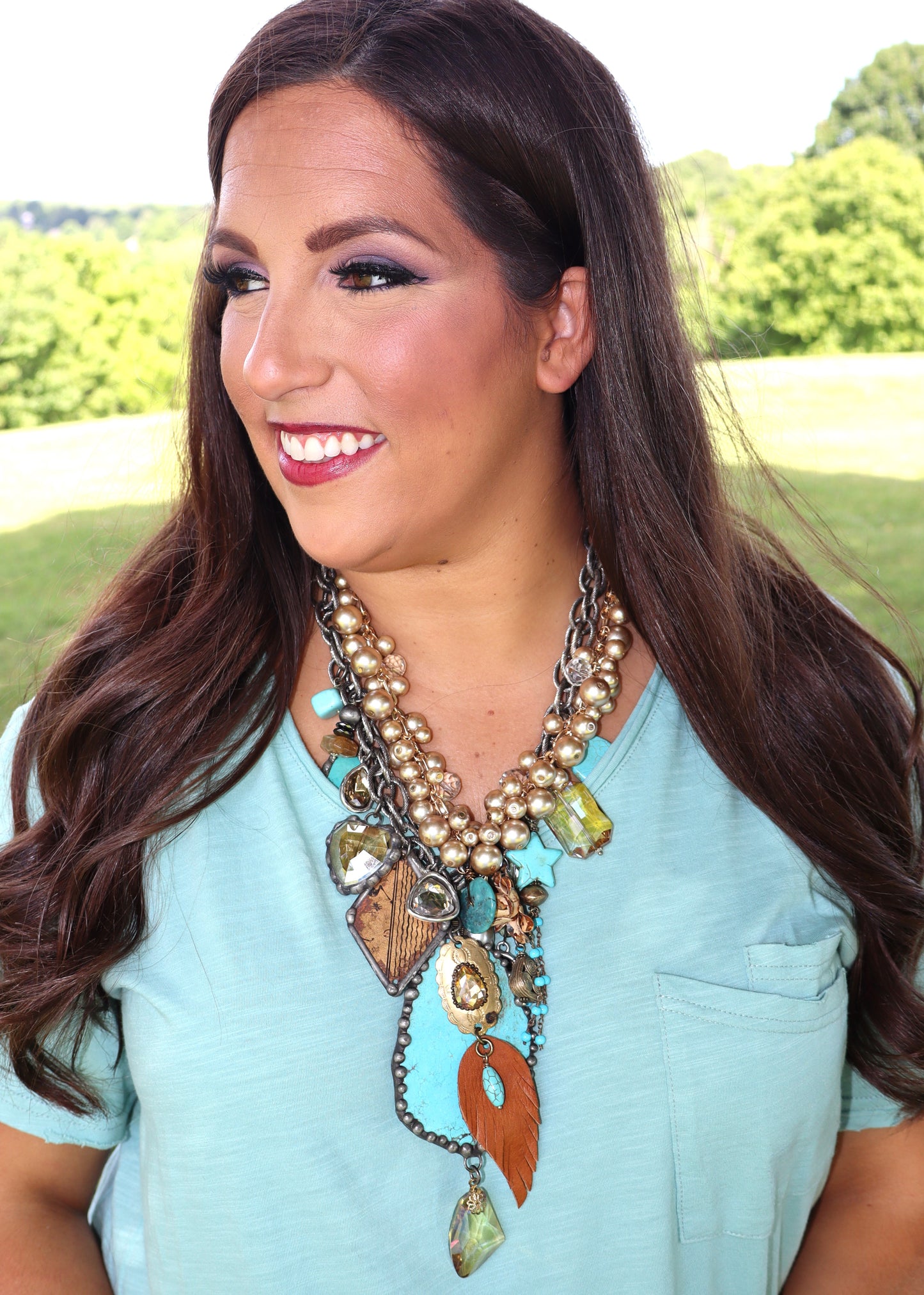 Flitted Feather Necklace