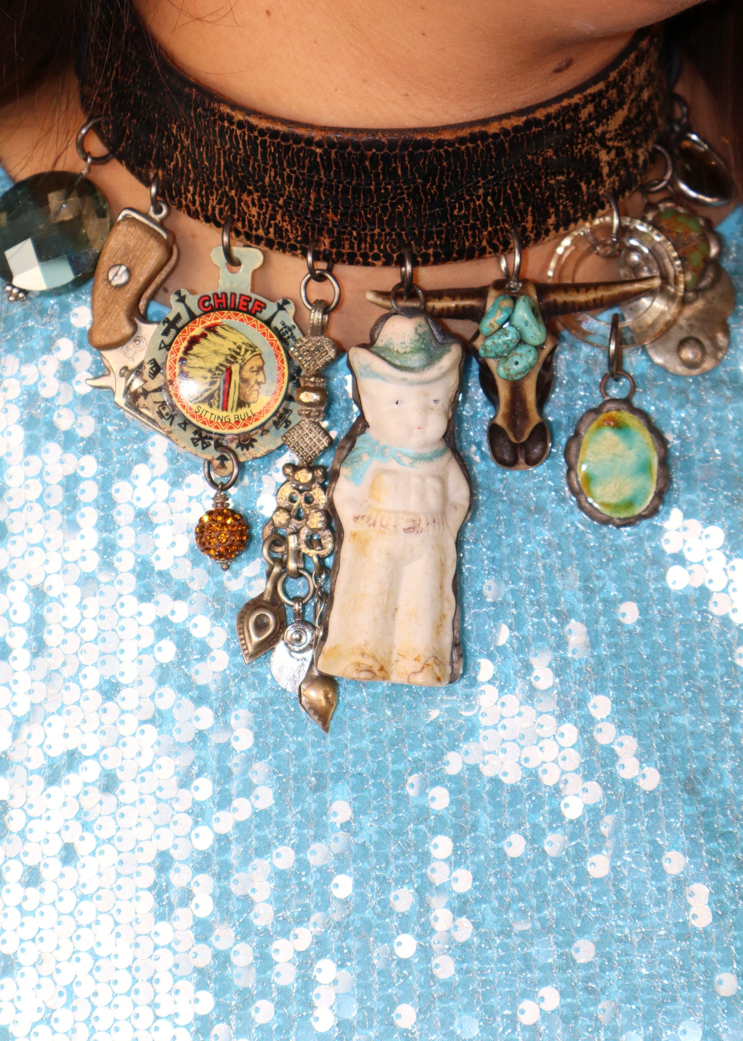 Here comes trouble cowboy choker