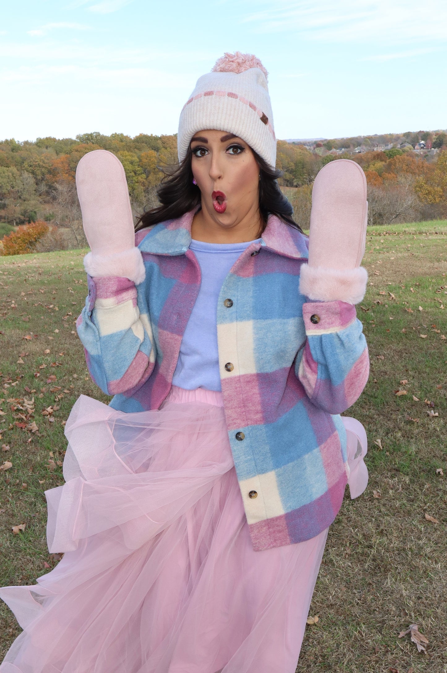 Hit The Slopes Mittens - Mauve