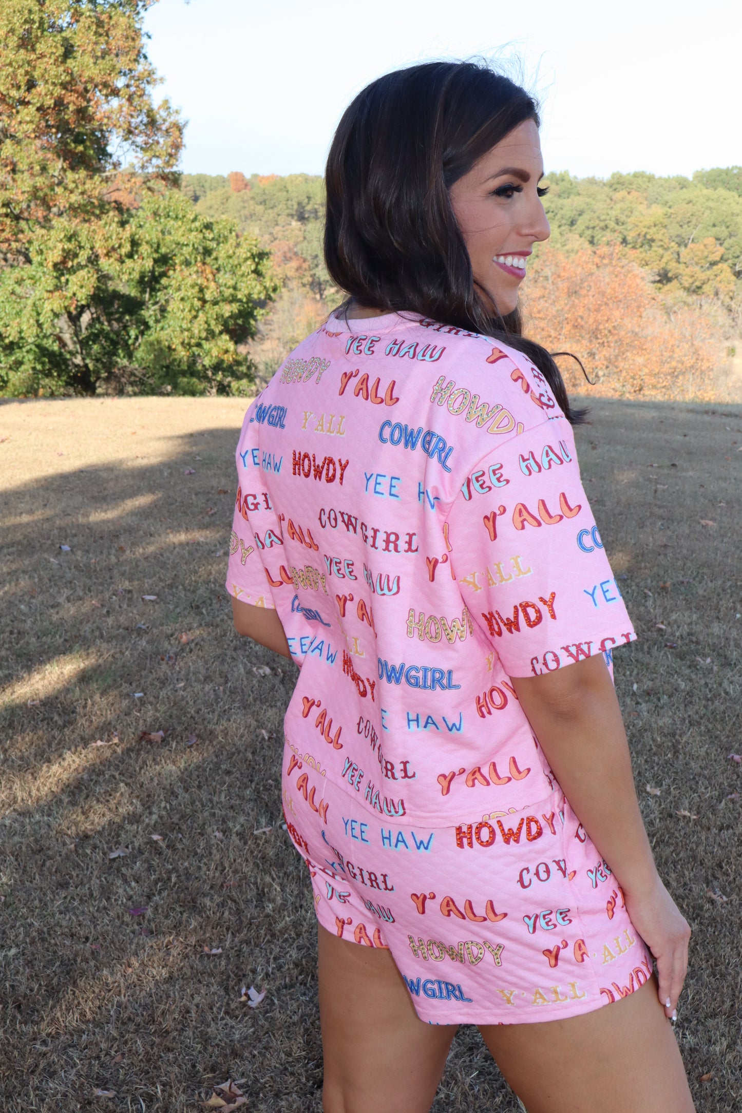 Howdy Bubblegum Pink Short Set