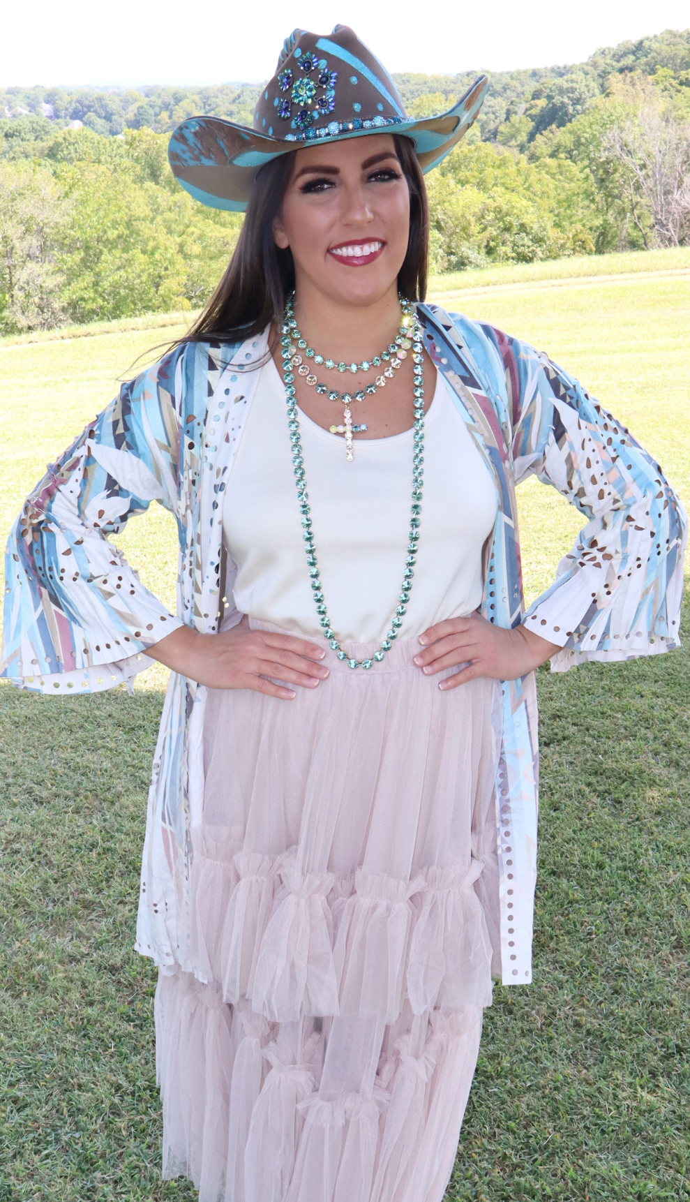 Celia Necklace - Aqua Champagne