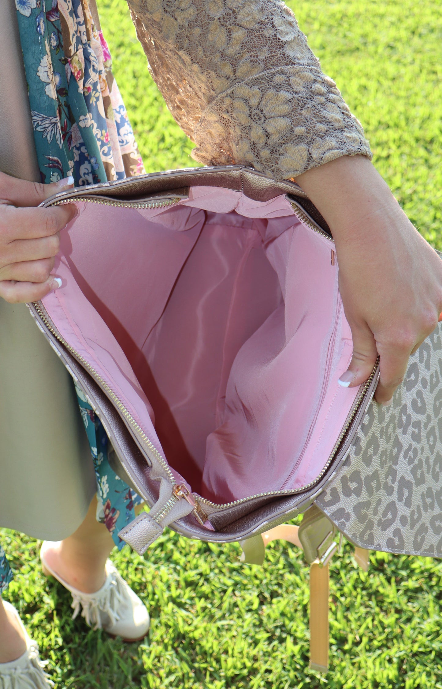 Blush Frilly Full Size Backpack