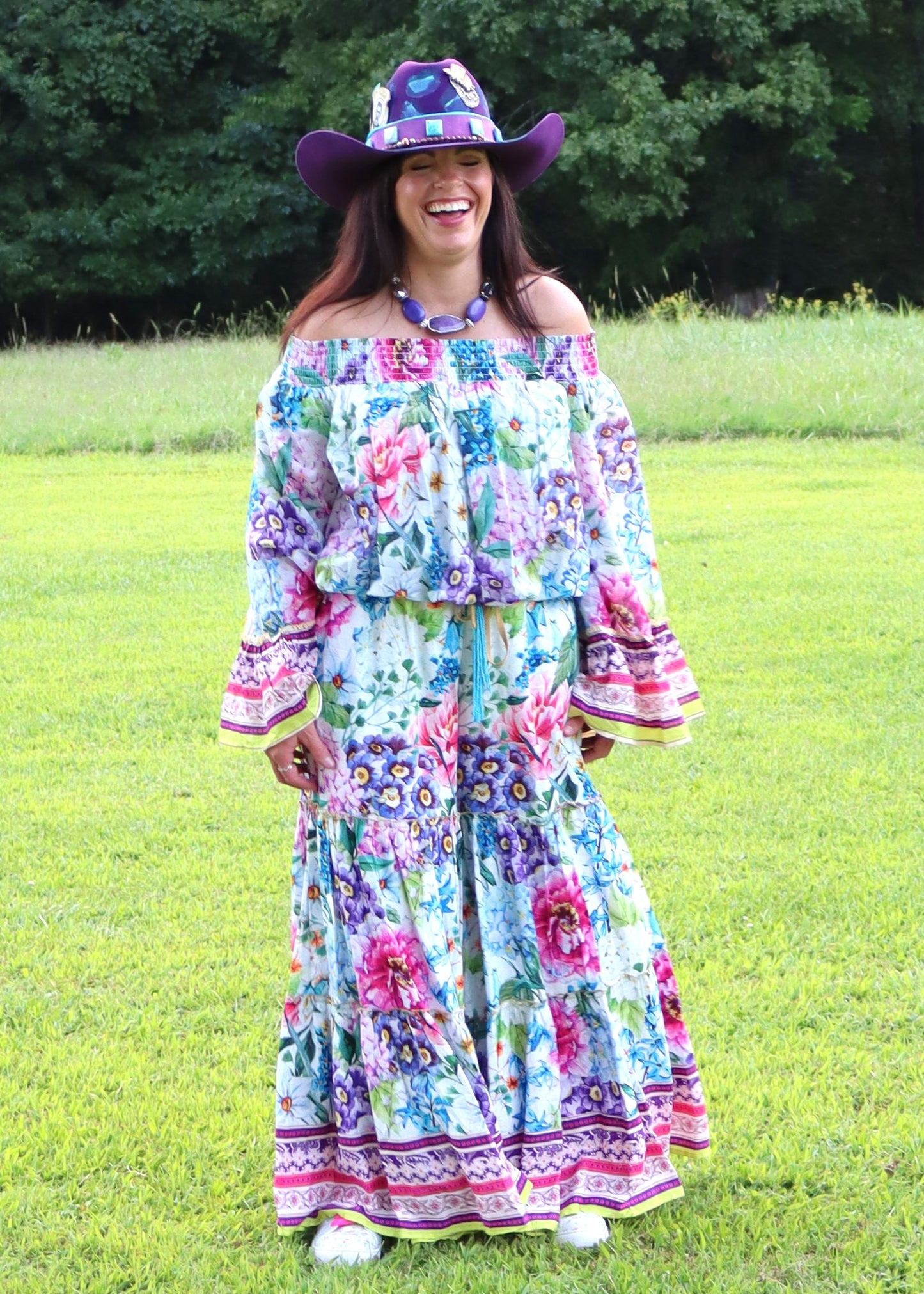 Ibiza Floral Off The Shoulder Blouse