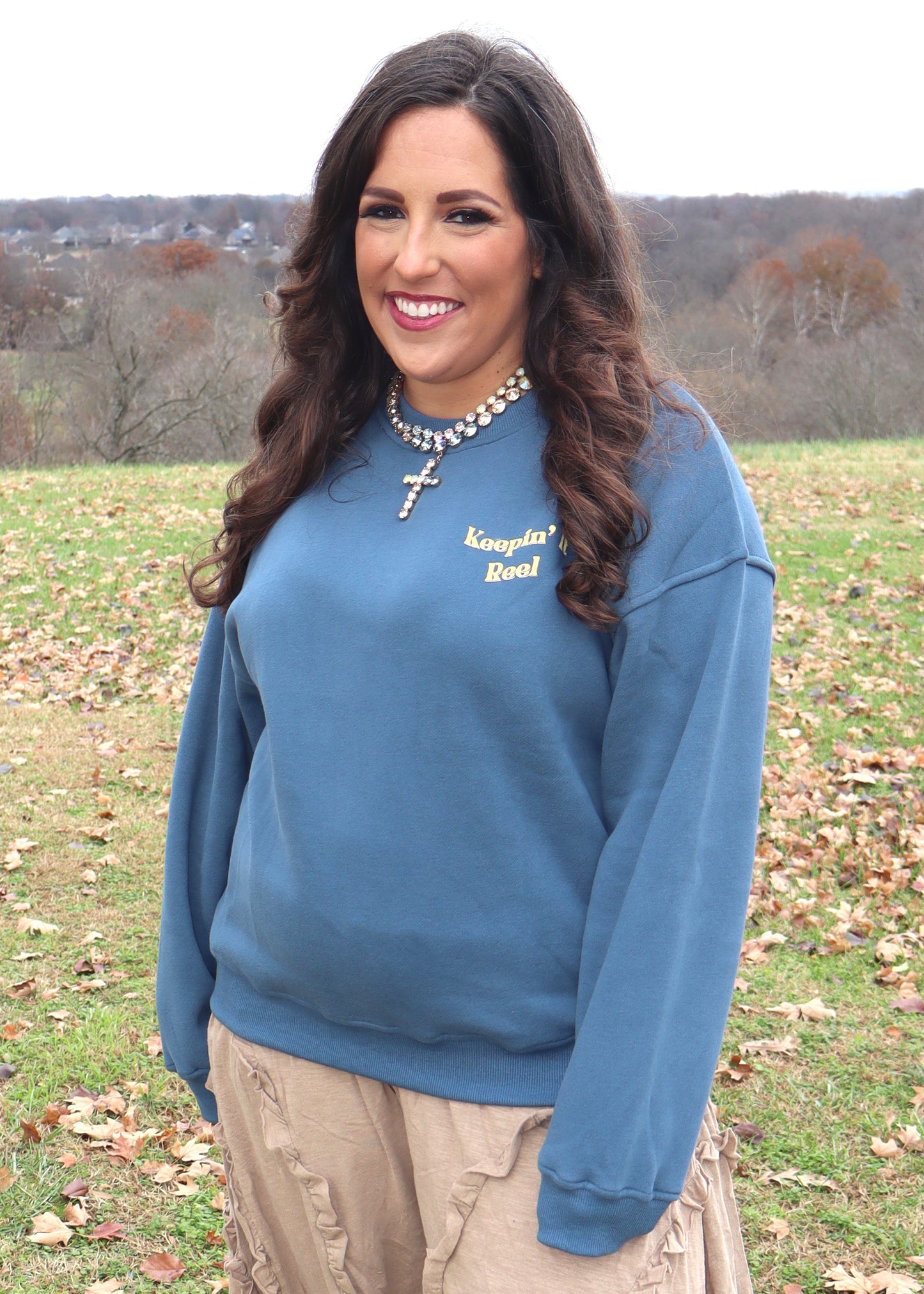 Keepin' It Reel Sweatshirt - Vintage Navy