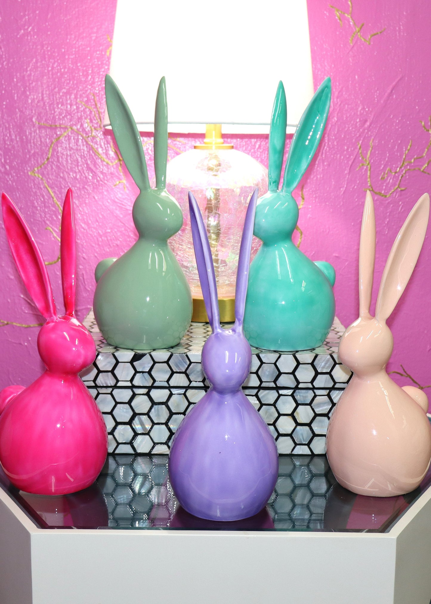 Large Glass Bunny Long Ears (Set of 5)