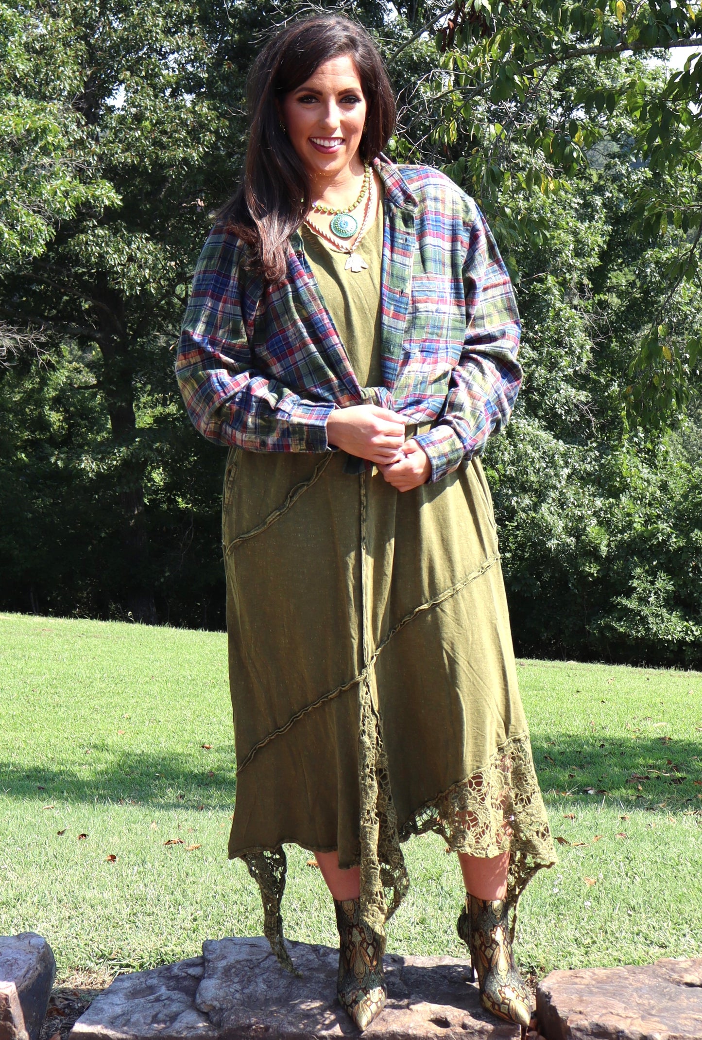 Layer It Up Dress - Olive