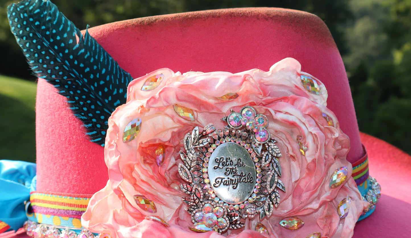 Let's Be The Fairytale Piggies Cowboy Hat - Pink - Size Medium