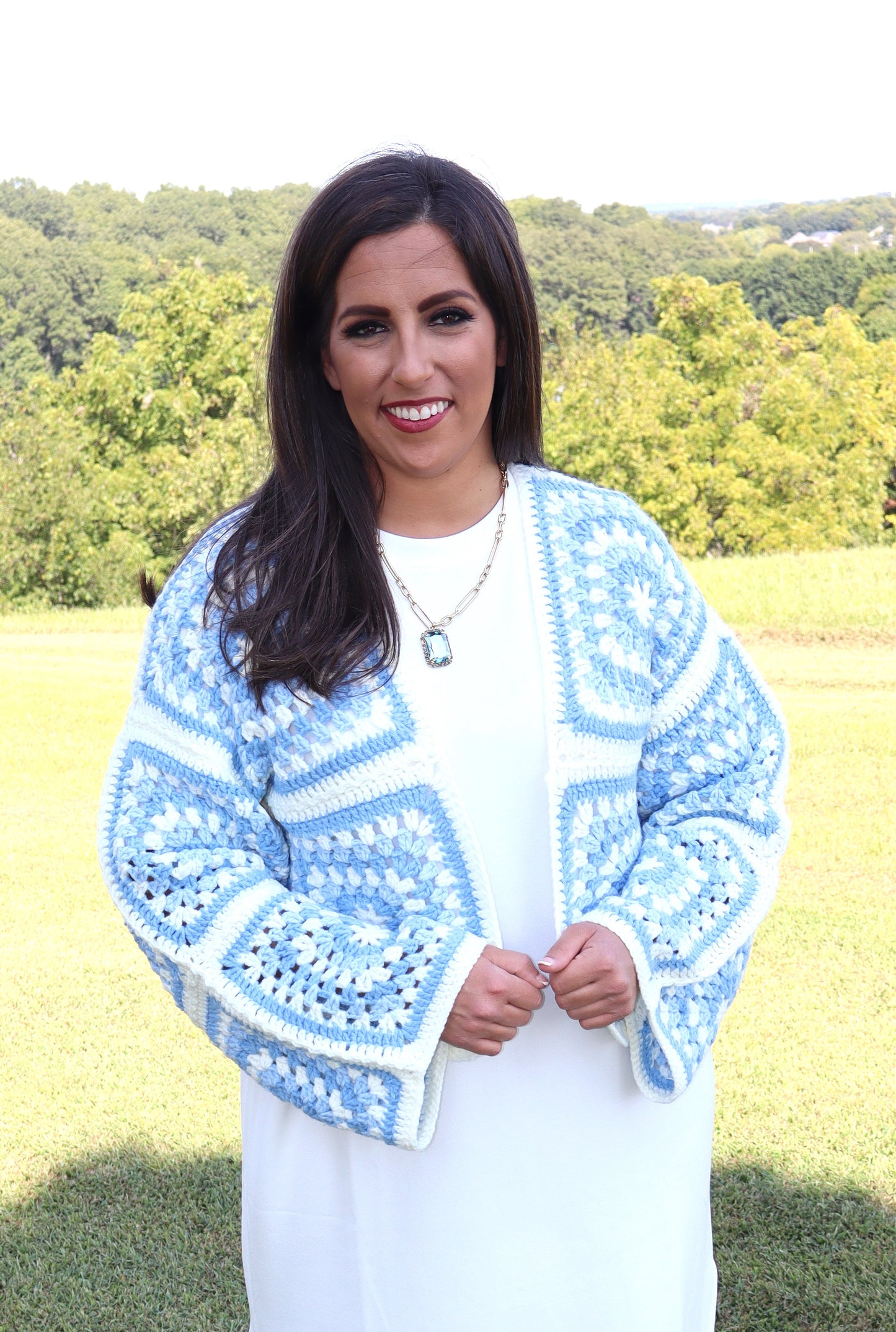 Mini Soleil Necklace - Aqua Champagne