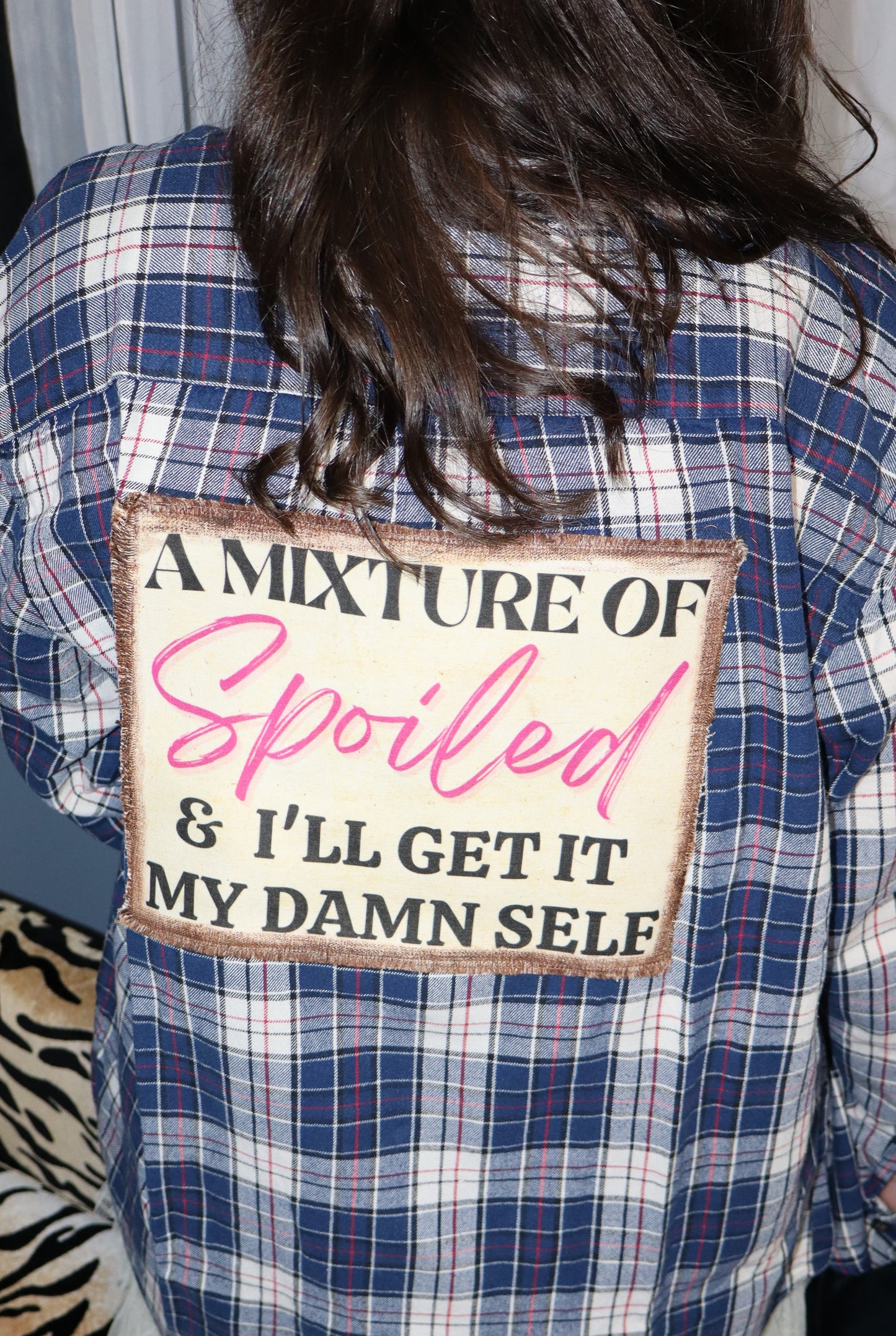 Mixture of Spoiled Flannel Shirt - Tiny Plaid Navy