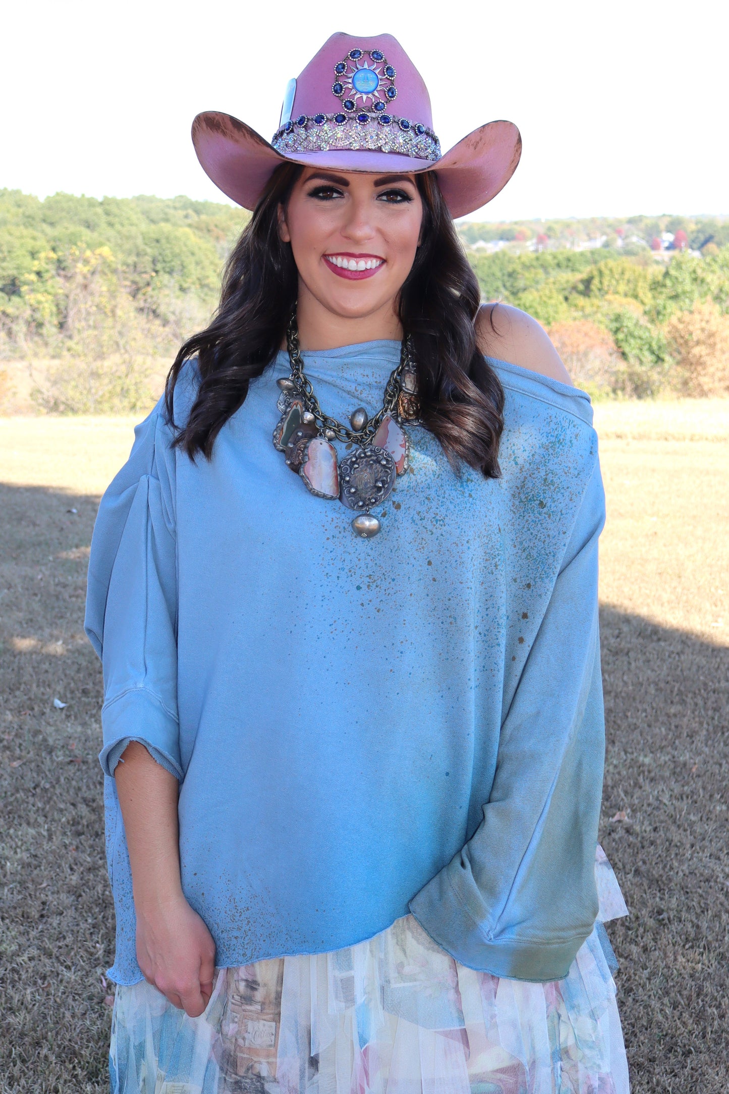 Modern 80's Sweatshirt - Dusty Blue