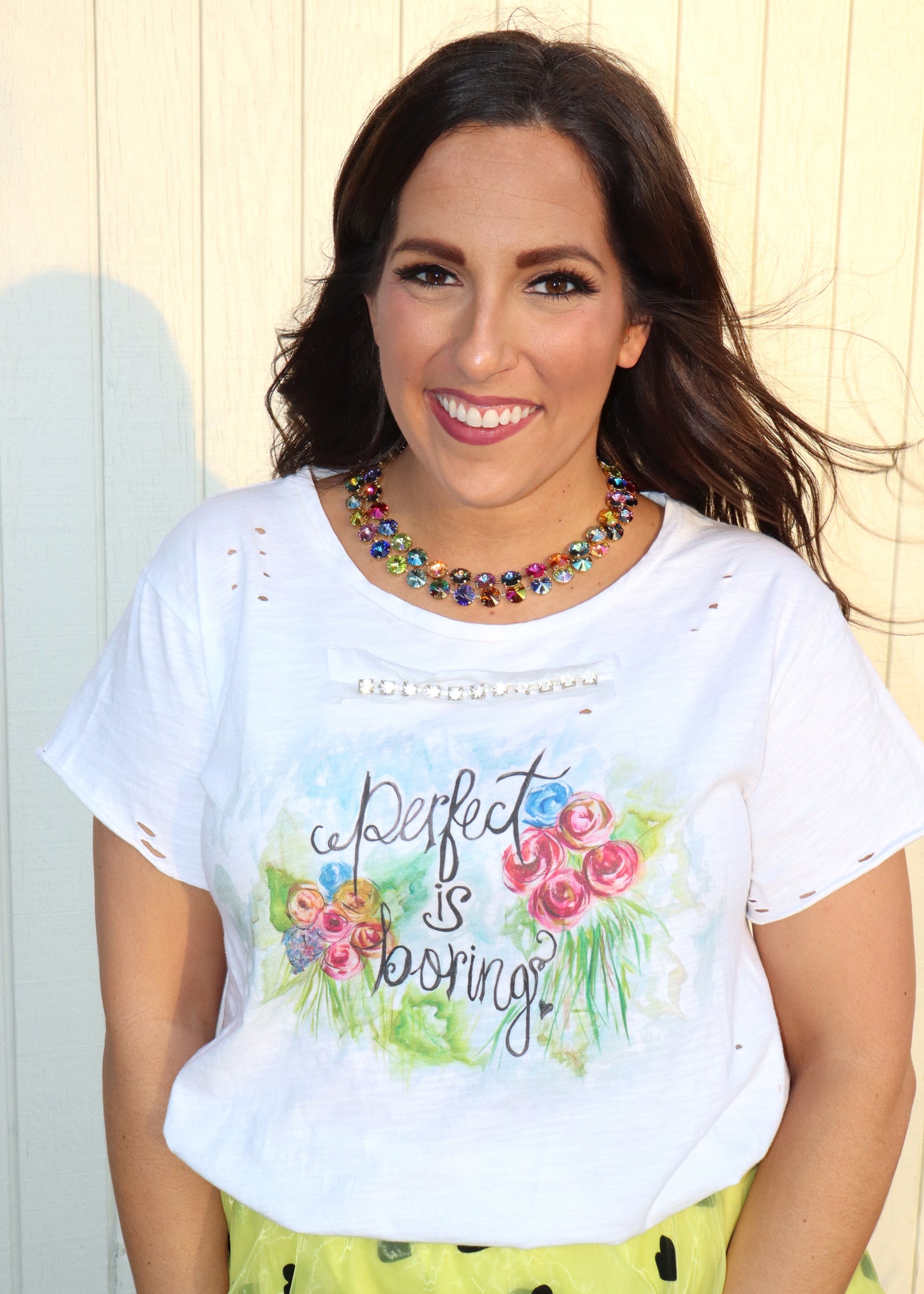 Perfect Is Boring Tee - White