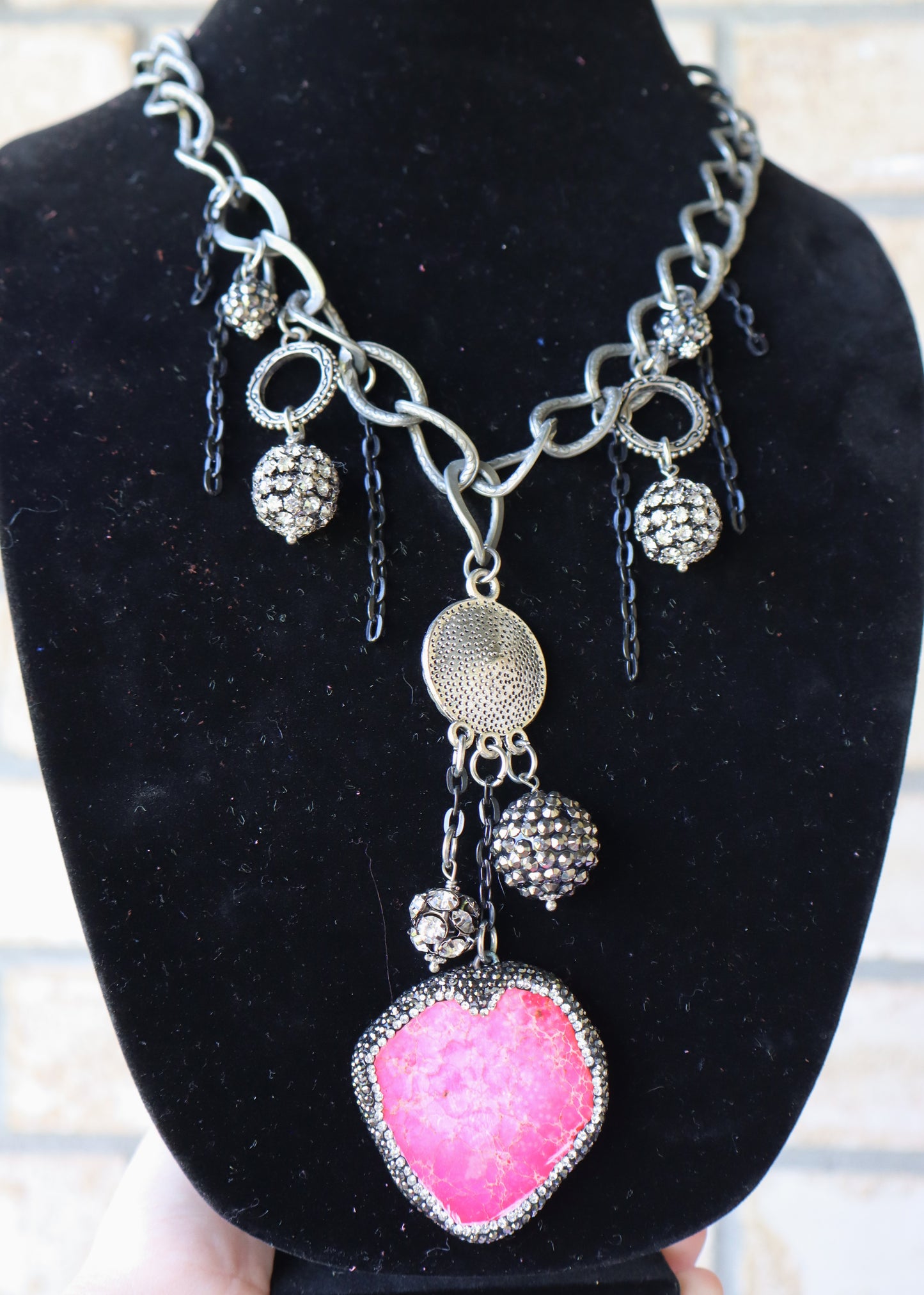 Pinky Coral Statement Stone Necklace