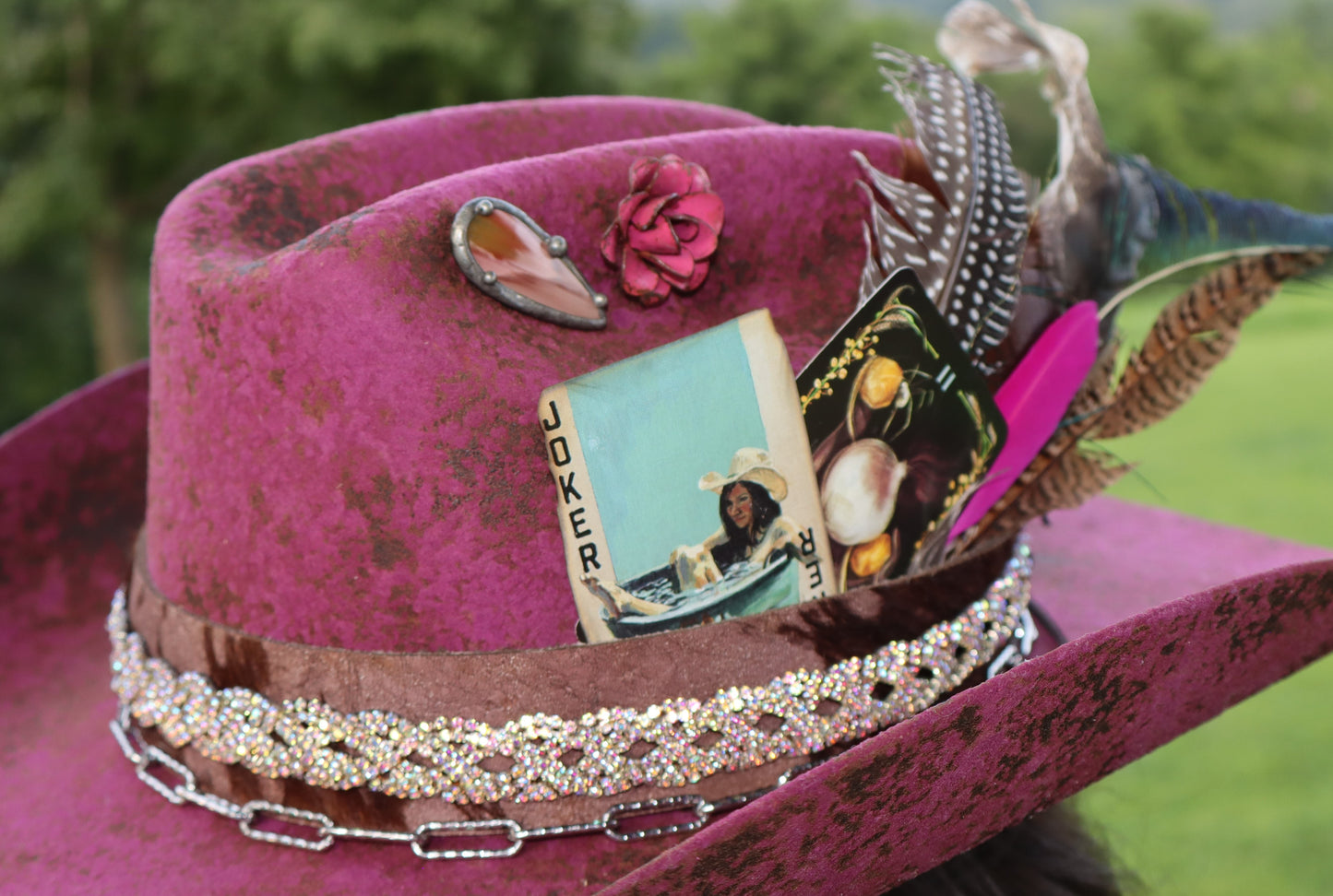 Plum Rose Cowboy Hat - Size Medium