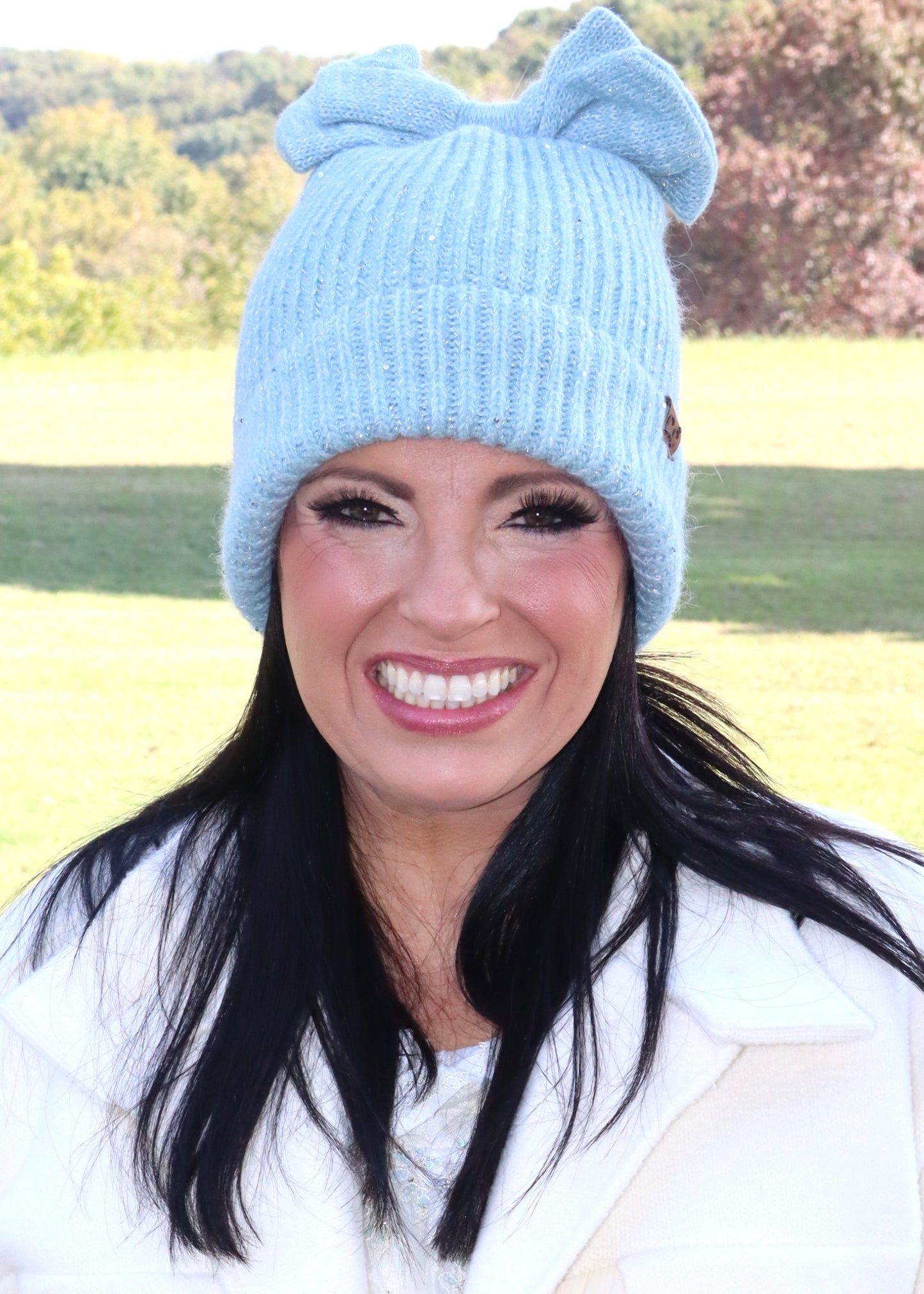 Put A Bow on It Hat - Blue/Silver