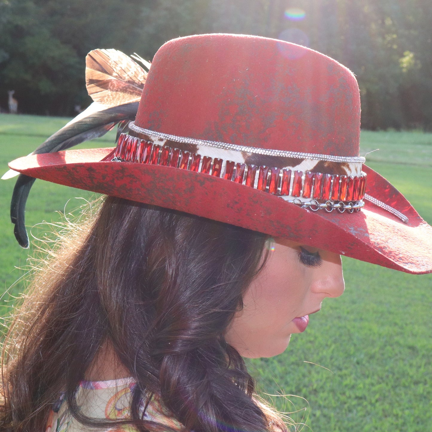 Queen of Hearts Cowboy Hat - Size Medium