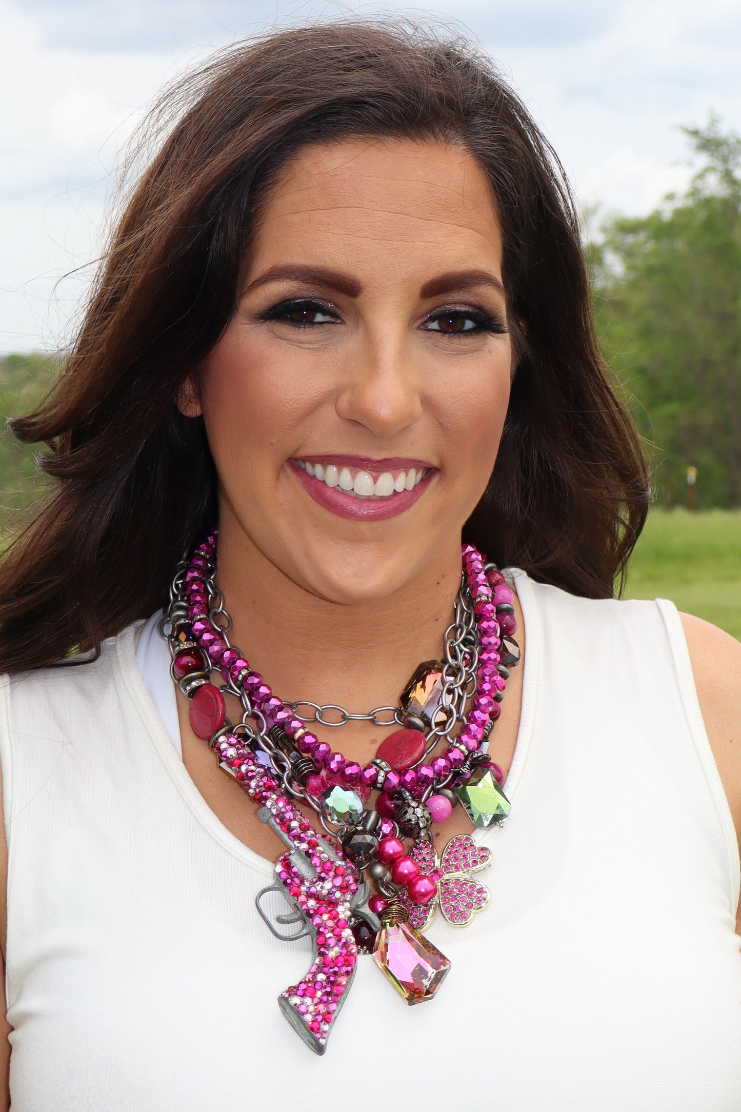 Raspberry Cowgirl Necklace