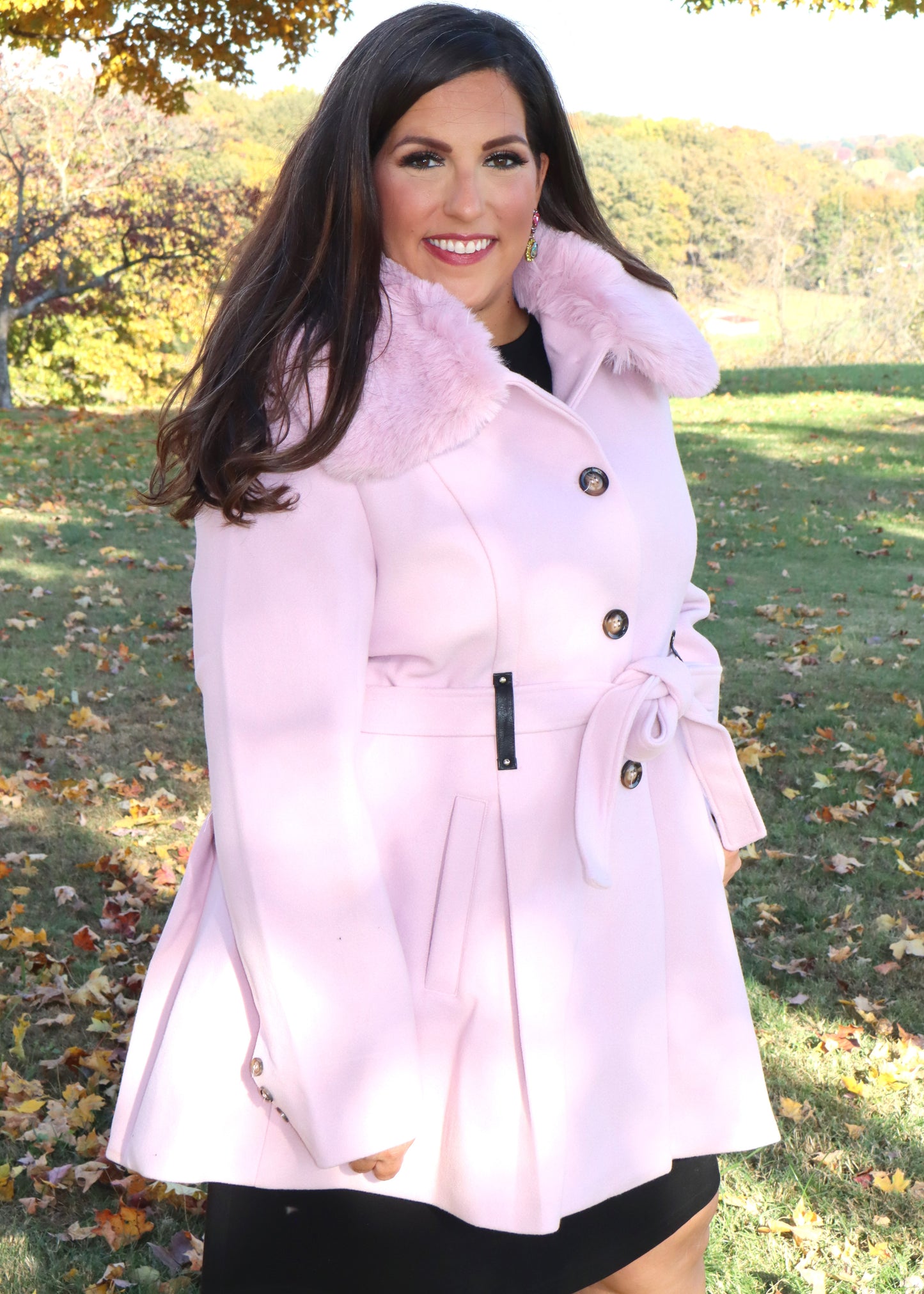 Regal Embrace Faux Fur Coat - Pixie Pink