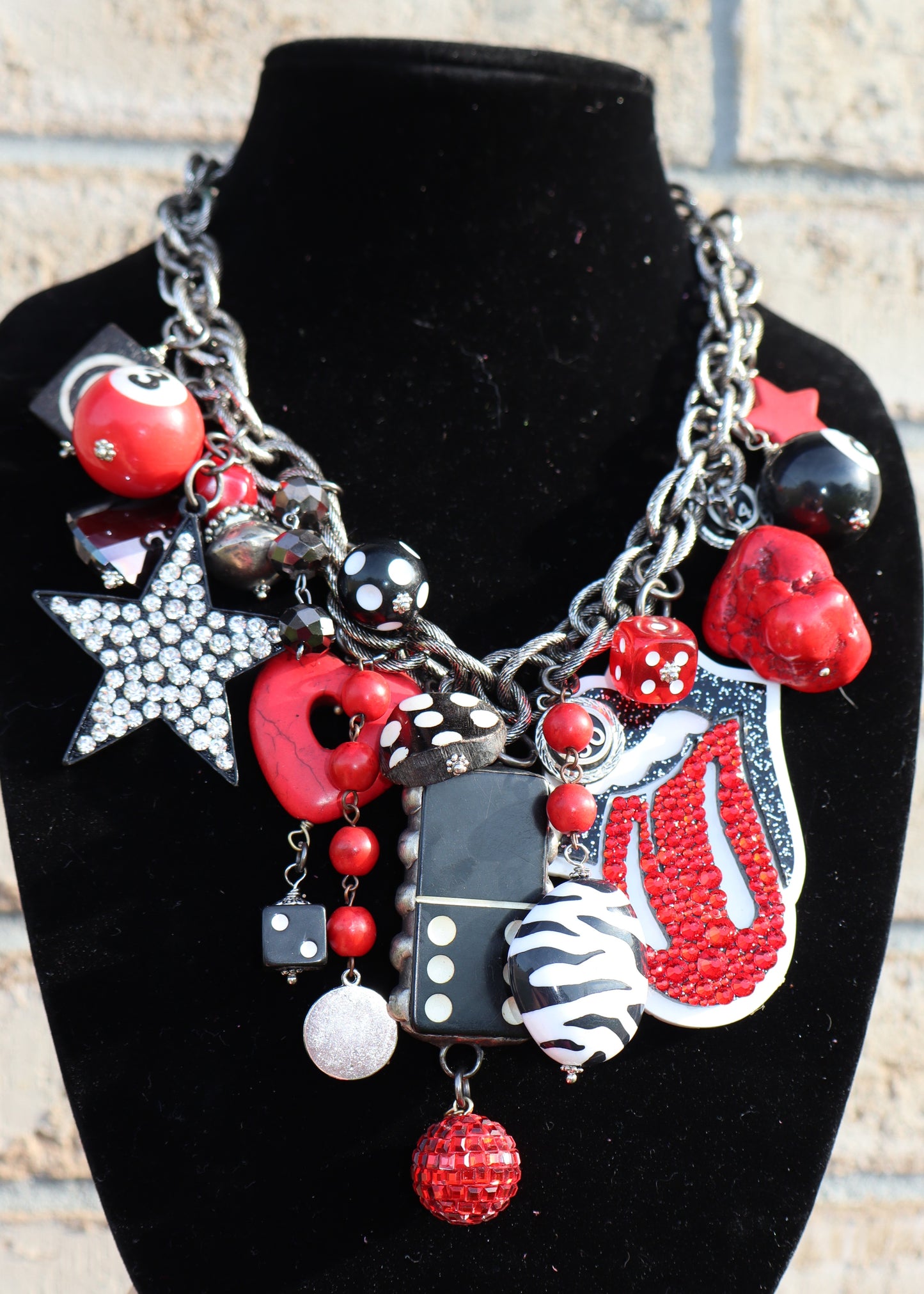 Rolling with the Stones Necklace - Red