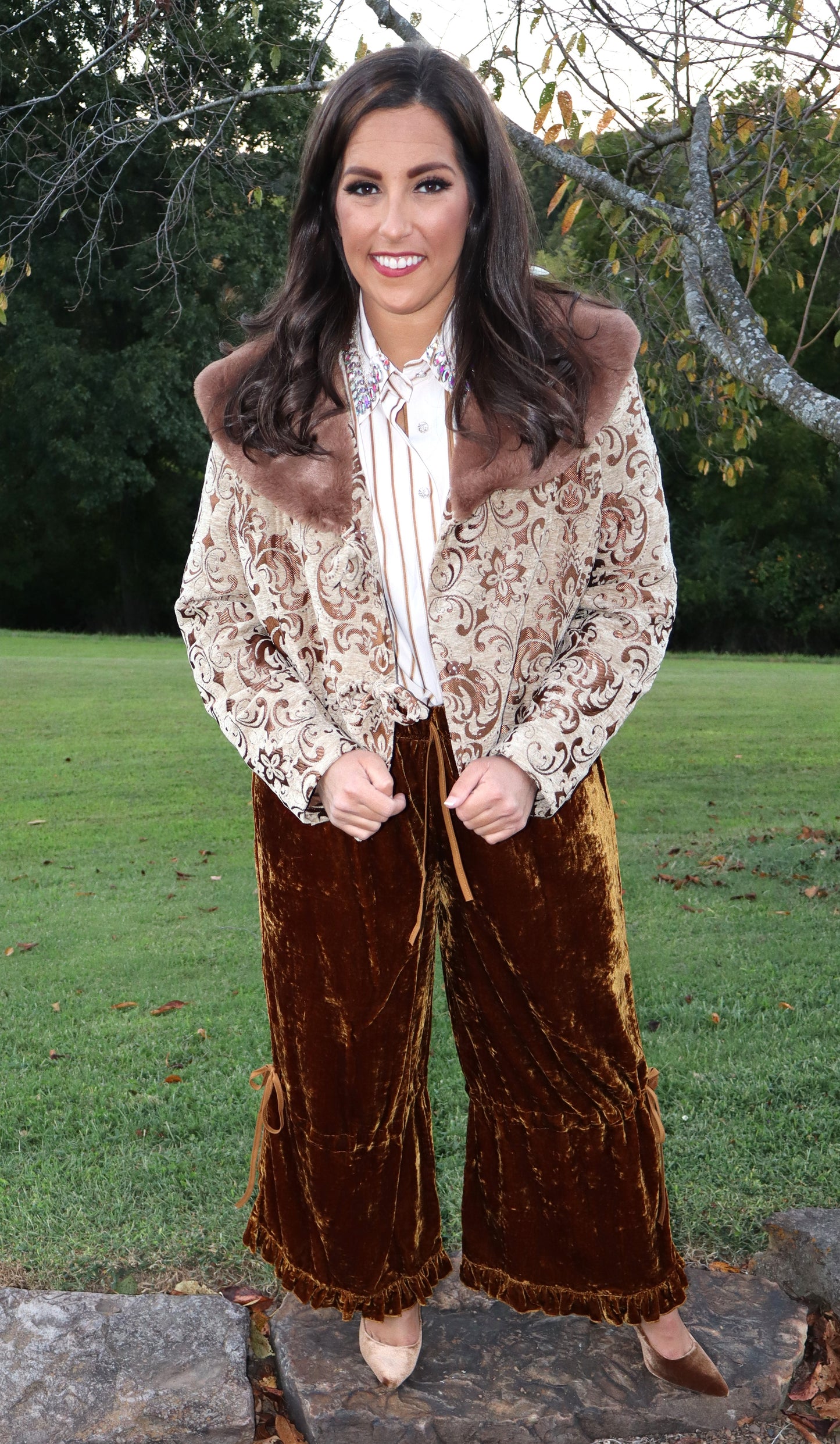 Ruffle It Up Pants - Velvet