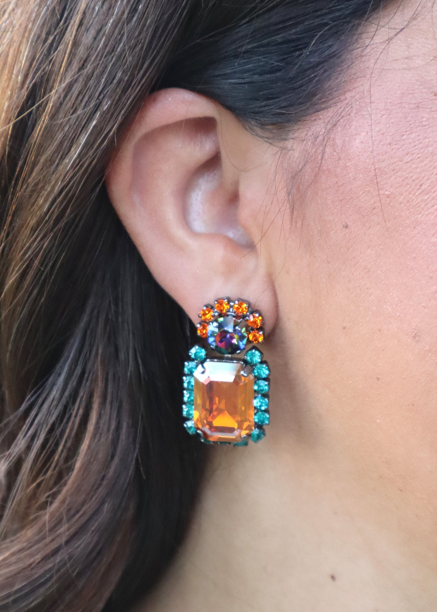 Sariah Earrings in Gunmetal