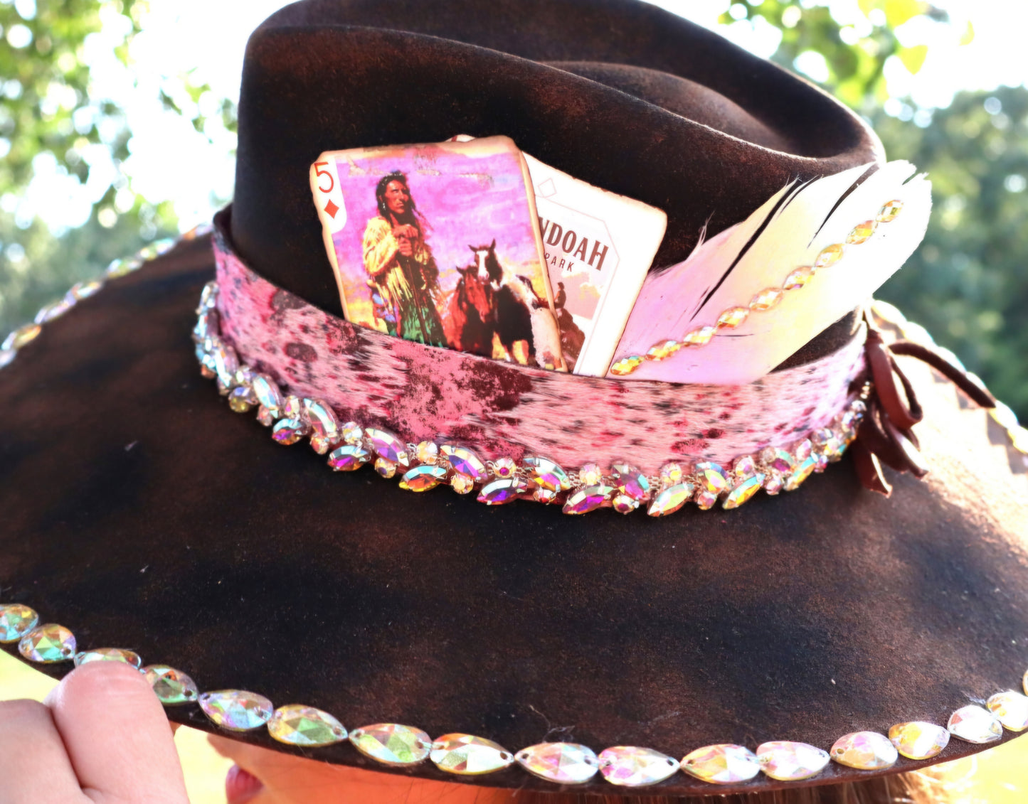 Shenandoah Flat-Brimmed Hat - Black/Brown - Size Small