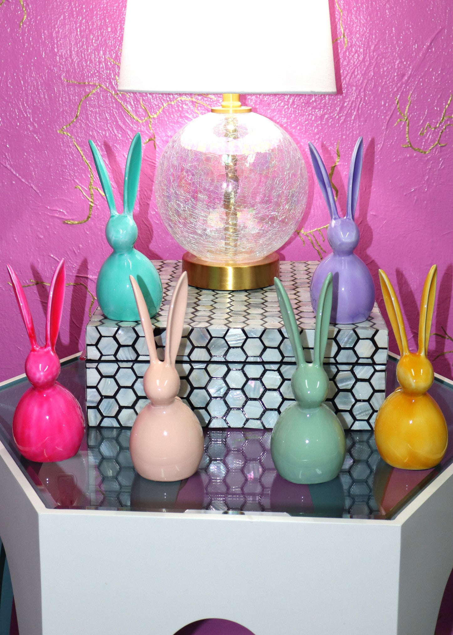 Small Glass Bunny Long Ears (set of 6)