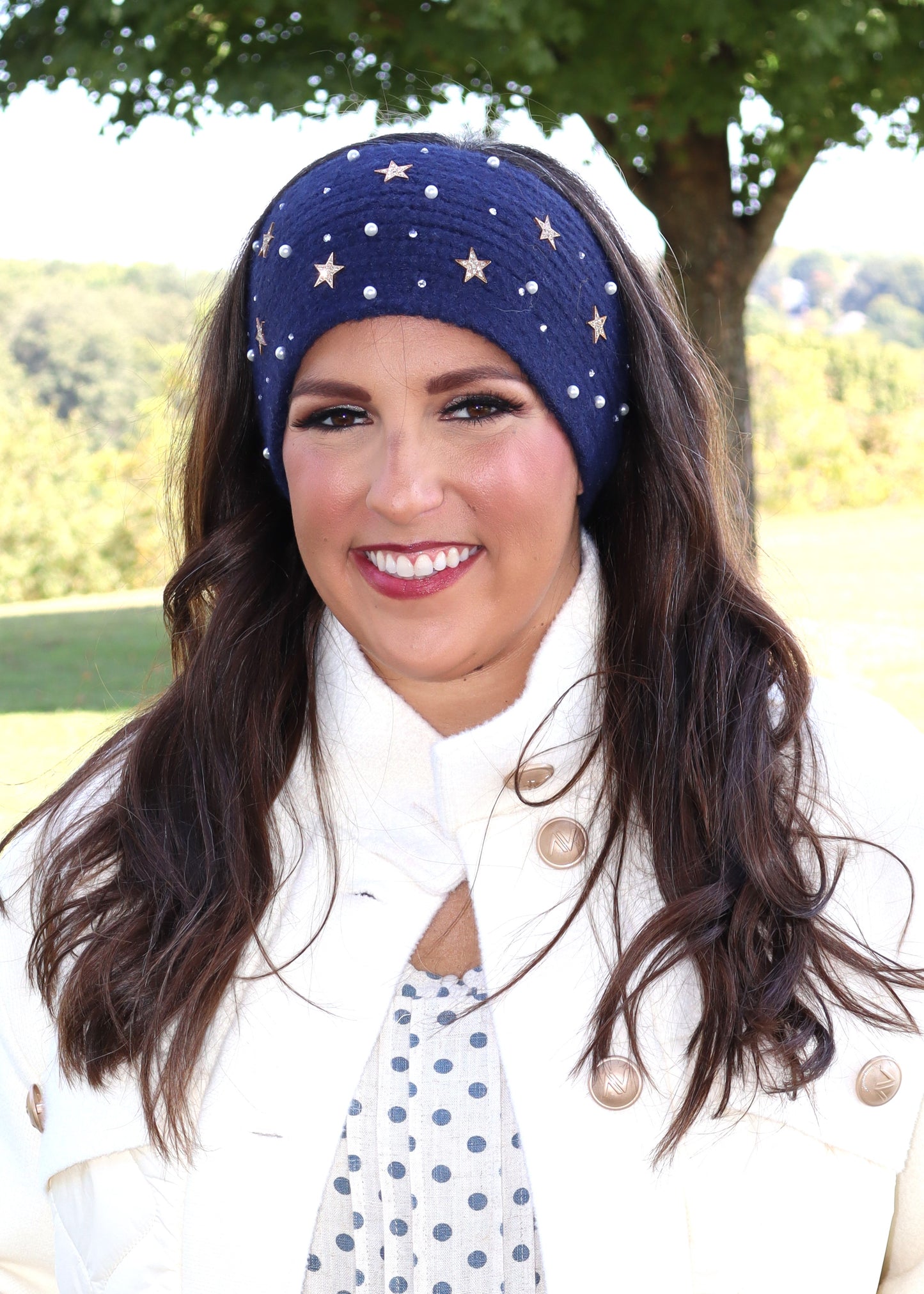 Star Spangled Winter Headband - Navy