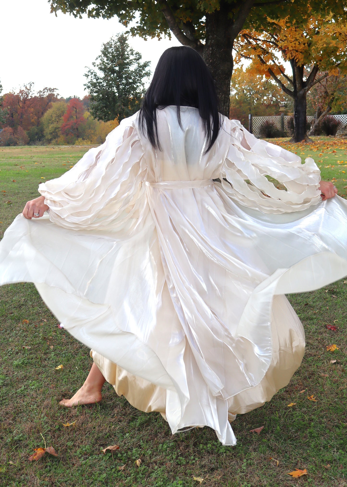 Twirl Me Around Beige Shimmer Duster